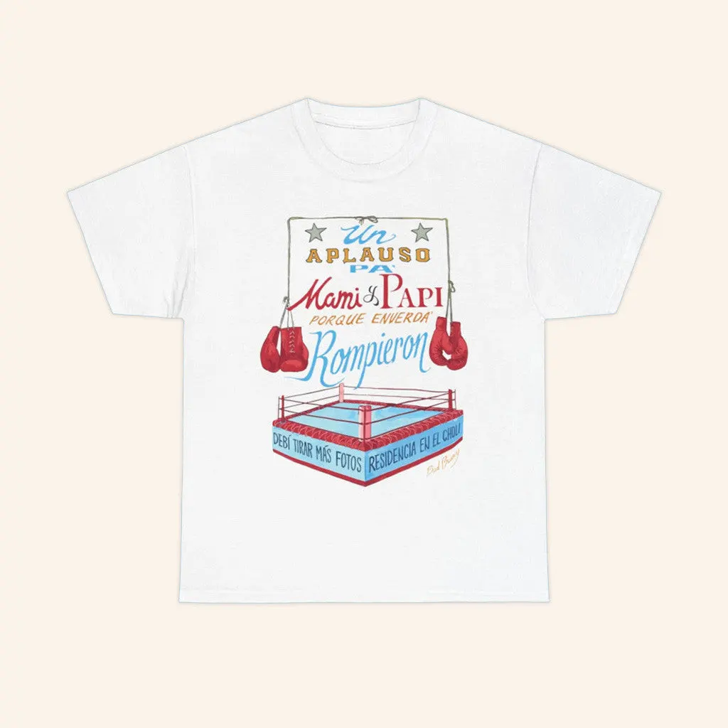 DTMF Merch White Boxing TShirt Debi Tirar Mas Fotos Merch Gifts For Dudes