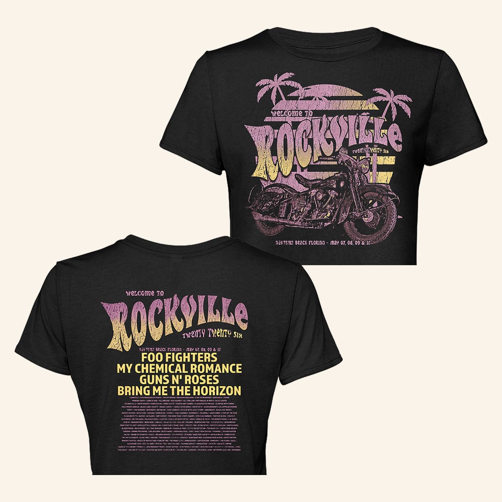 DWP Merch 2026 Striped Sunset Cropped TShirt Welcome To Rockville Shirt Gifts For Her