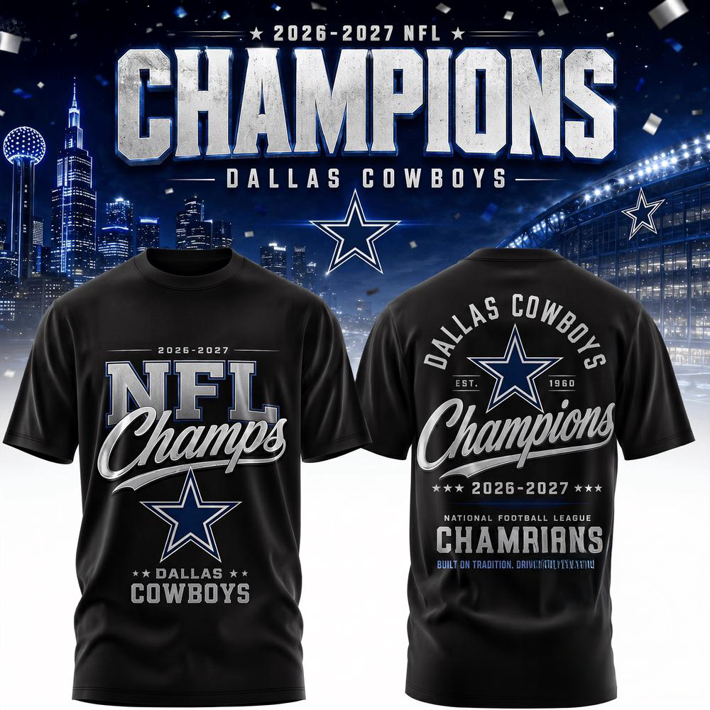 Dallas Cowboys 2026 2027 NFL Team Champions Premium 3D Fan Shirt