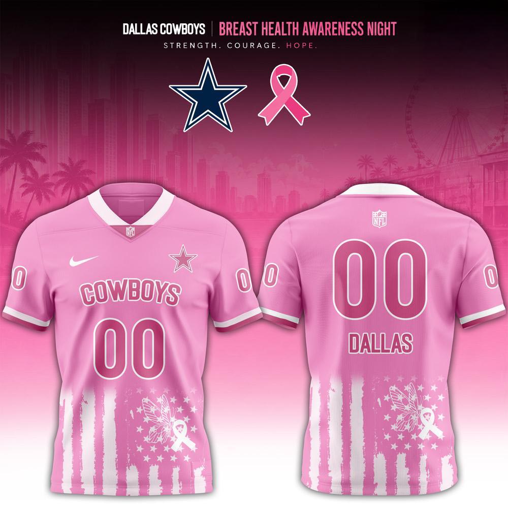 Dallas Cowboys Breast Health Awareness Night 2026 Pink Ribbon Football Jersey Personalized Fan Gift 1 - Unicasport Dallas Cowboys Breast Health Awareness Night 2026 Pink Ribbon Football Jersey Personalized Fan Gift