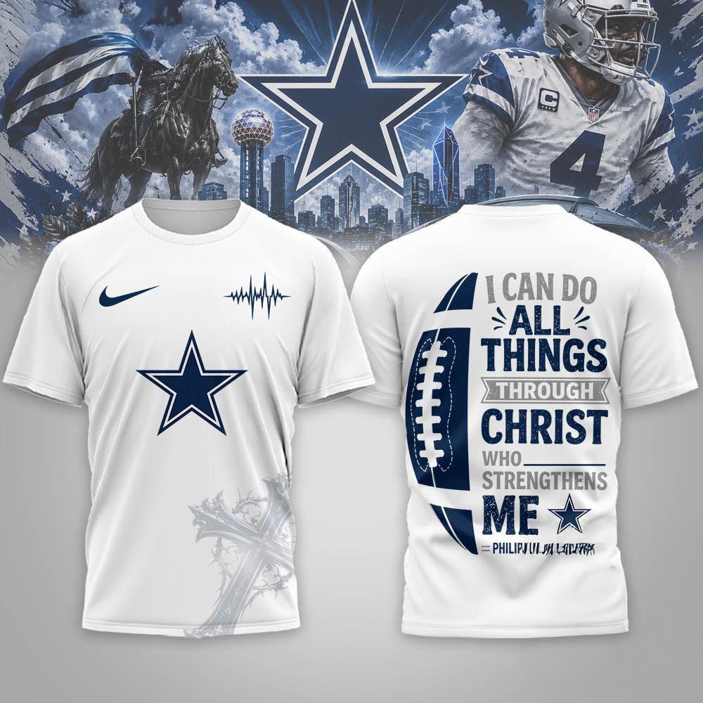 Dallas Cowboys Christ Strengthens Me Limited 3D Graphic Shirt