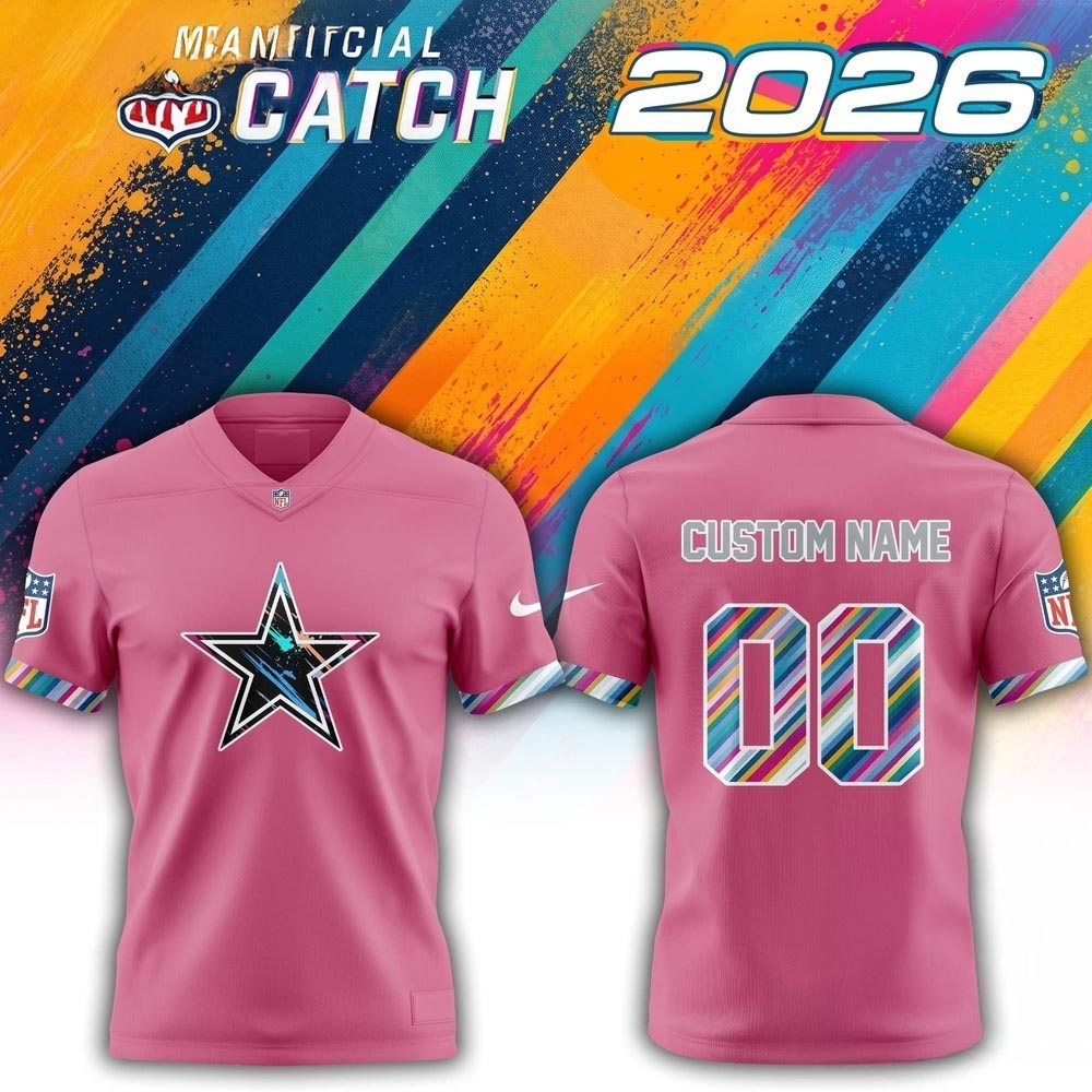 Dallas Cowboys NFL 2026 Crucial Catch Pink Football Jersey Awareness Design 2 - Unicasport Dallas Cowboys NFL 2026 Crucial Catch Pink Football Jersey Awareness Design
