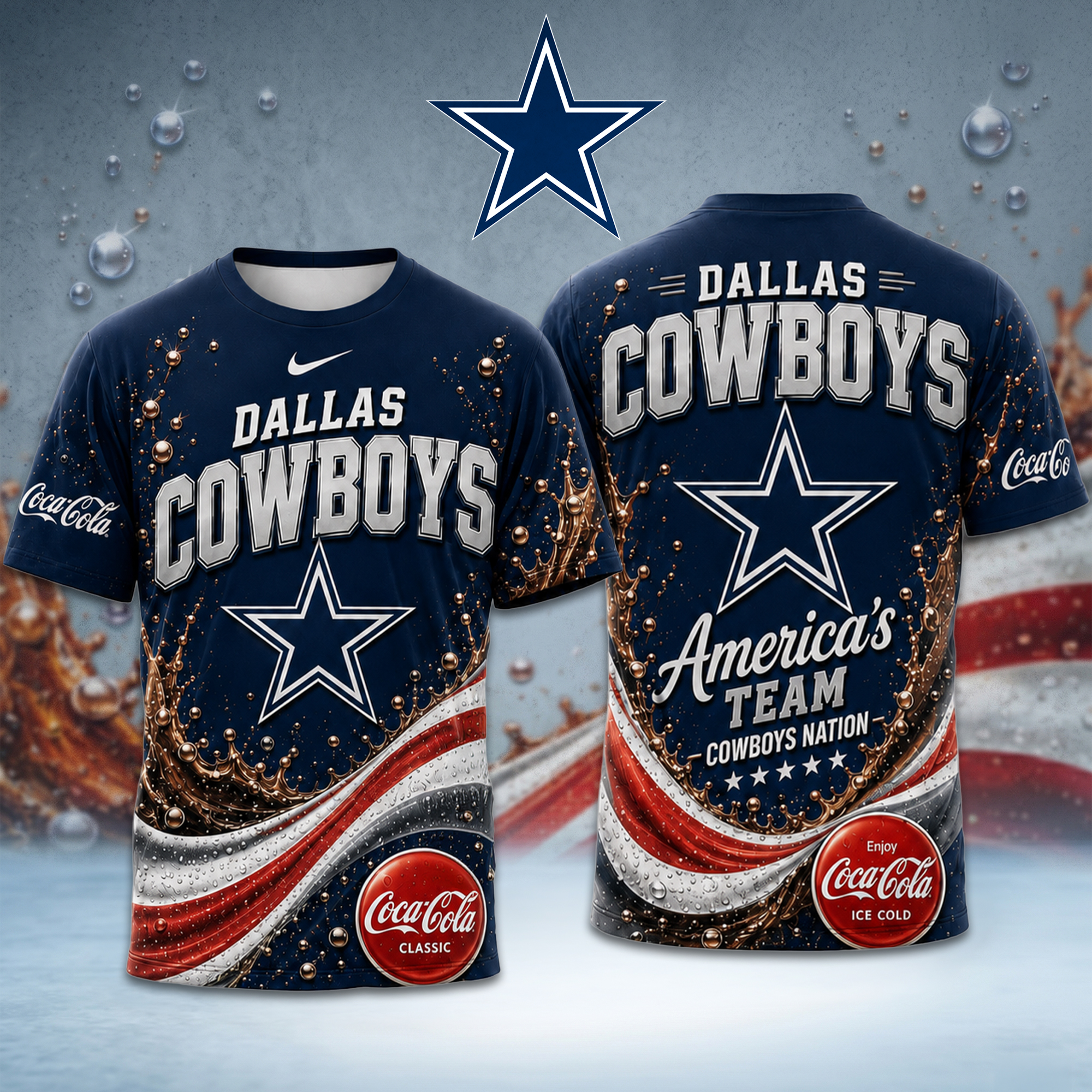Dallas Cowboys Premium NFL Coca Cola Summer 3D Shirt