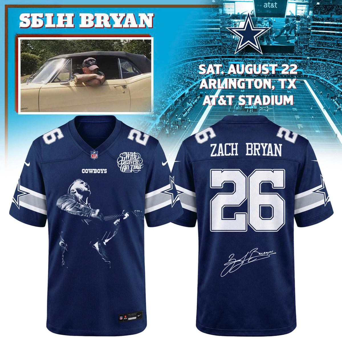 Dallas Cowboys Zach Bryan With Heaven On Tour 2026 Football Jersey Country Music Football Fan Apparel 1 - Unicasport Dallas Cowboys Zach Bryan With Heaven On Tour 2026 Football Jersey Country Music Football Fan Apparel