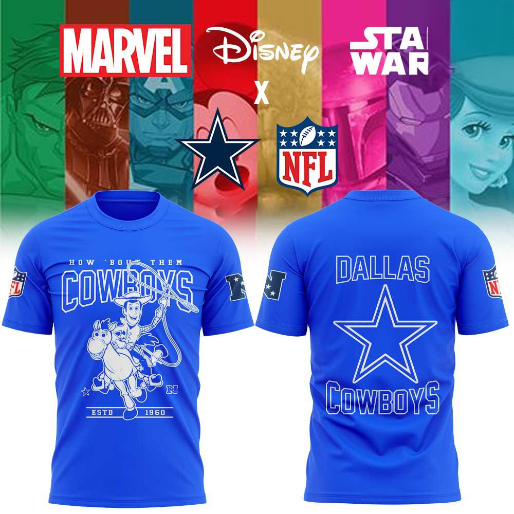 Dallas Cowboys x Disney Characters Merchandise Collection T Shirt