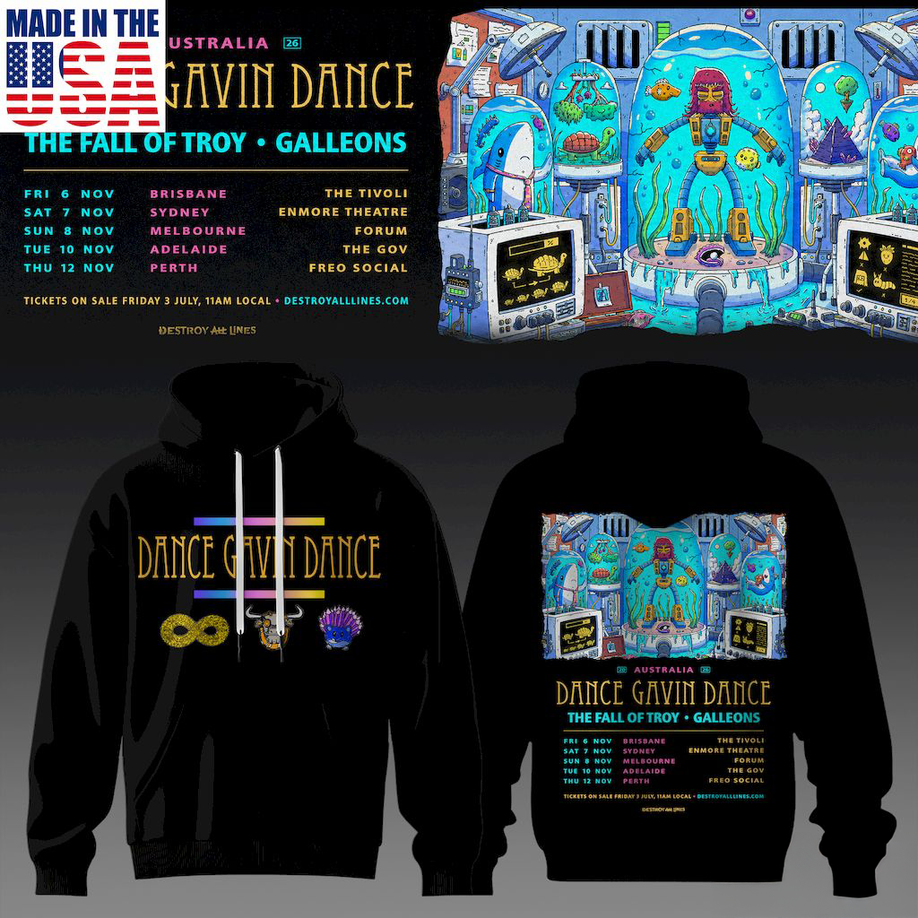 Dance Gavin Dance Australia Tour Collector Fan Hoodie Collection