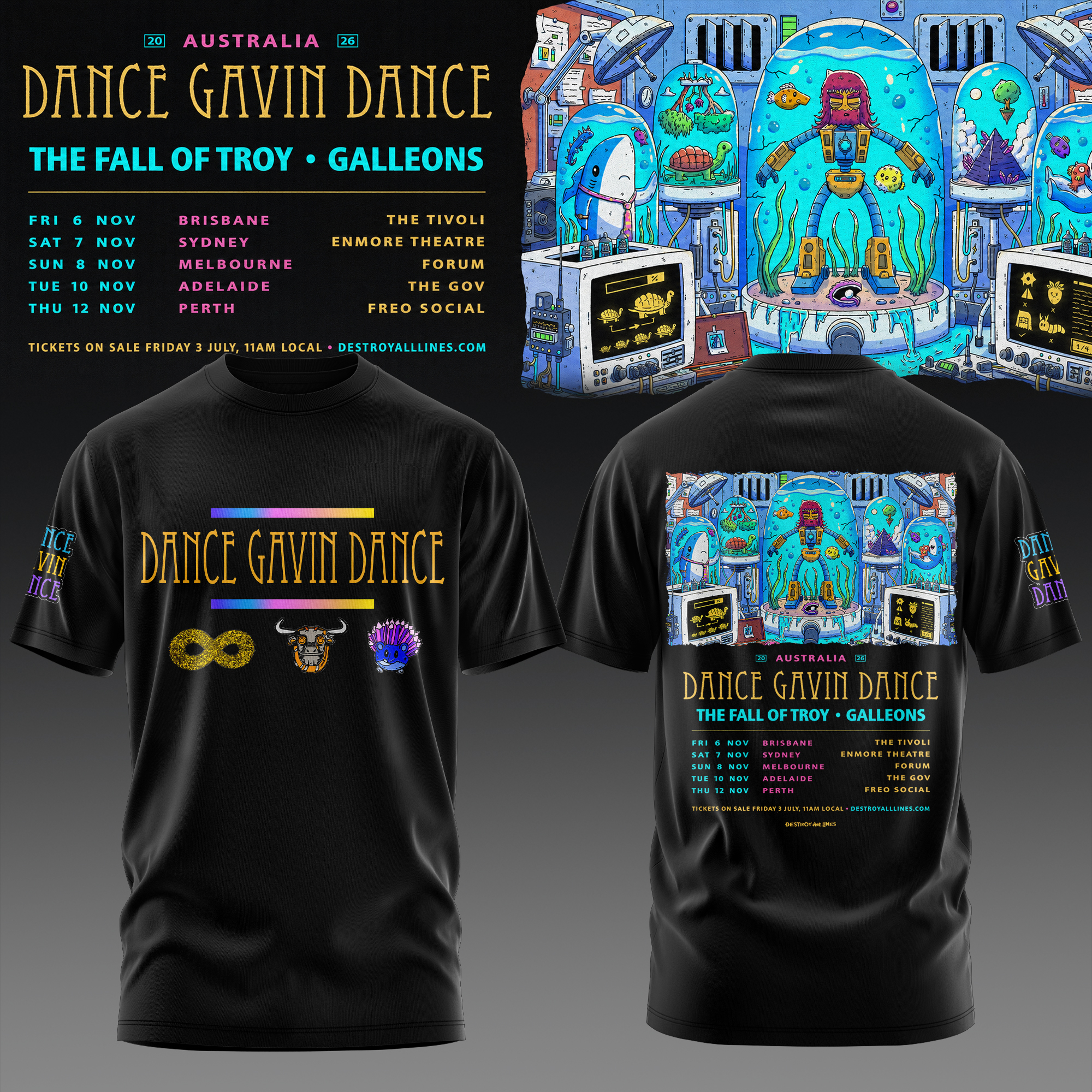 Dance Gavin Dance Australia Tour Limited Merchandise Edition