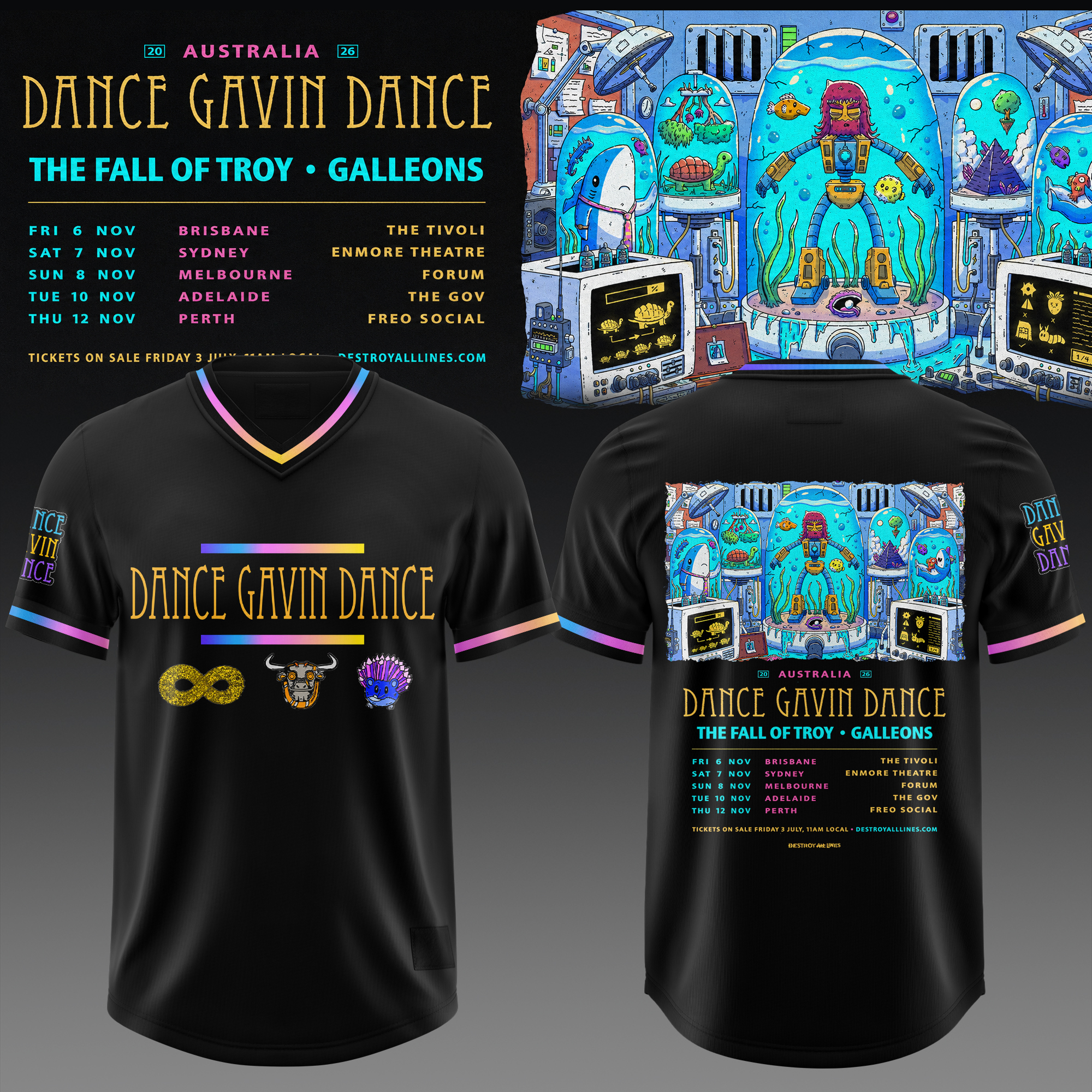 Dance Gavin Dance Australia Tour Premium Fan Merchandise Collection