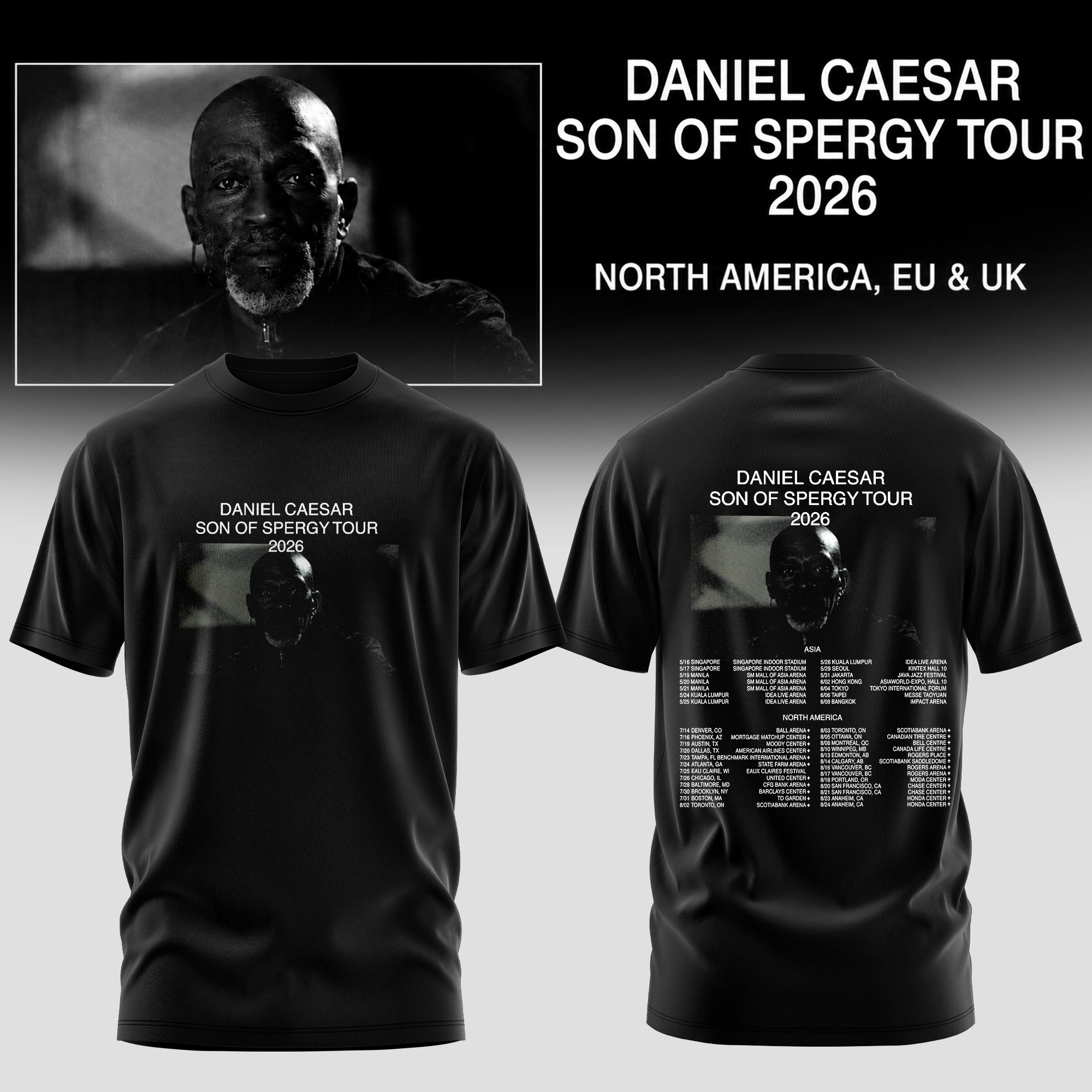 Daniel Caesar Son Of Spergy Tour Collector Fan Graphic Tee