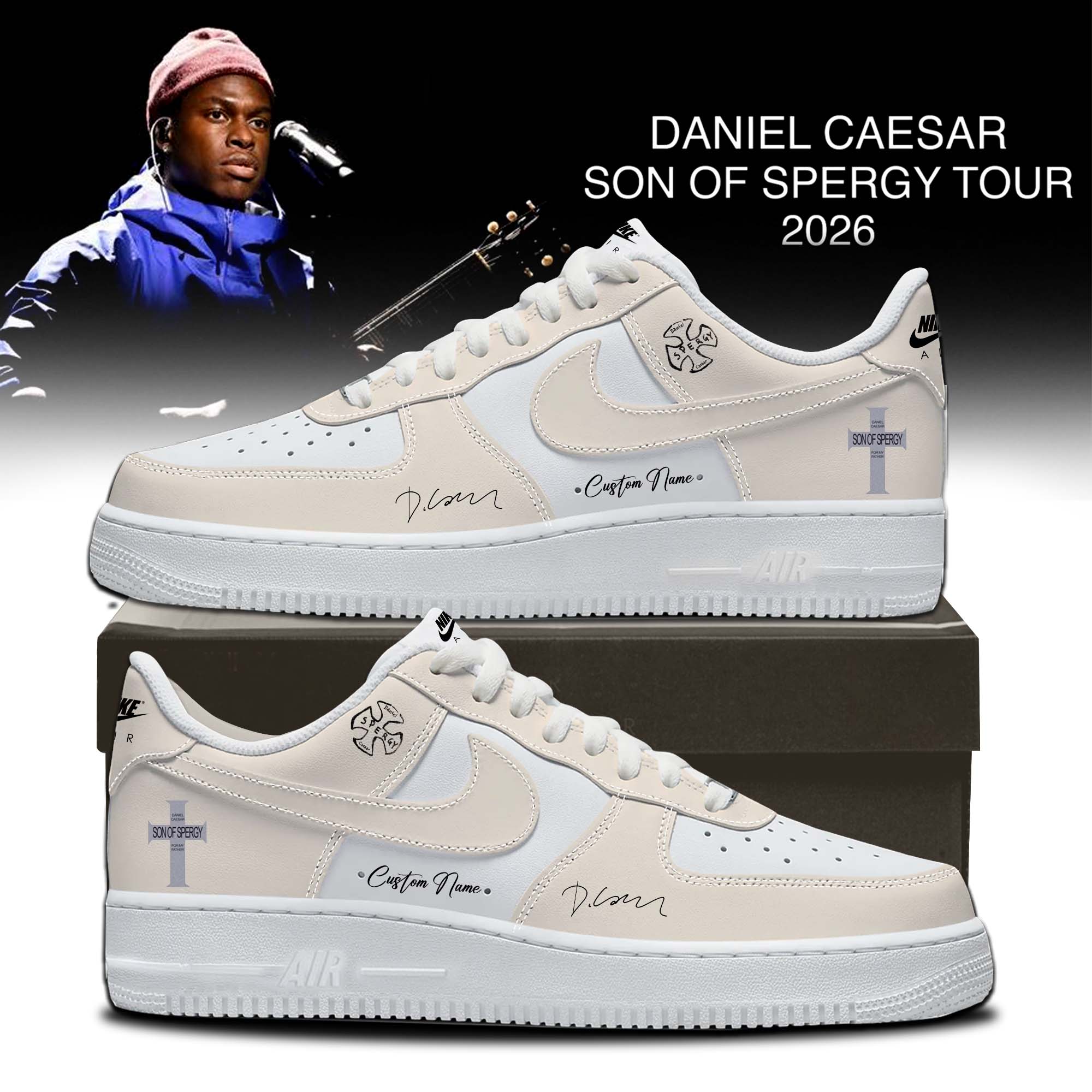 Daniel Caesar Son Of Spergy Tour Signed Collector Fan Shoes