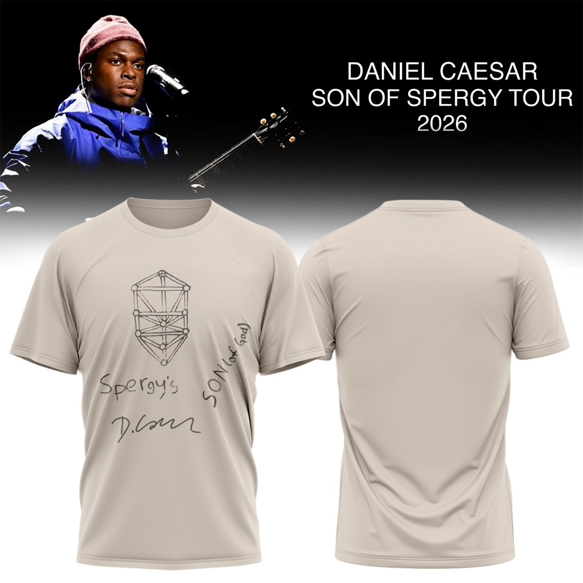 Daniel Caesar Son Of Spergy Tour Signed Collector Graphic T Shirt