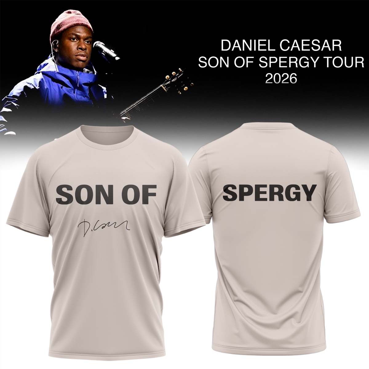 Daniel Caesar Son Of Spergy Tour Signed Concert Graphic T Shirt