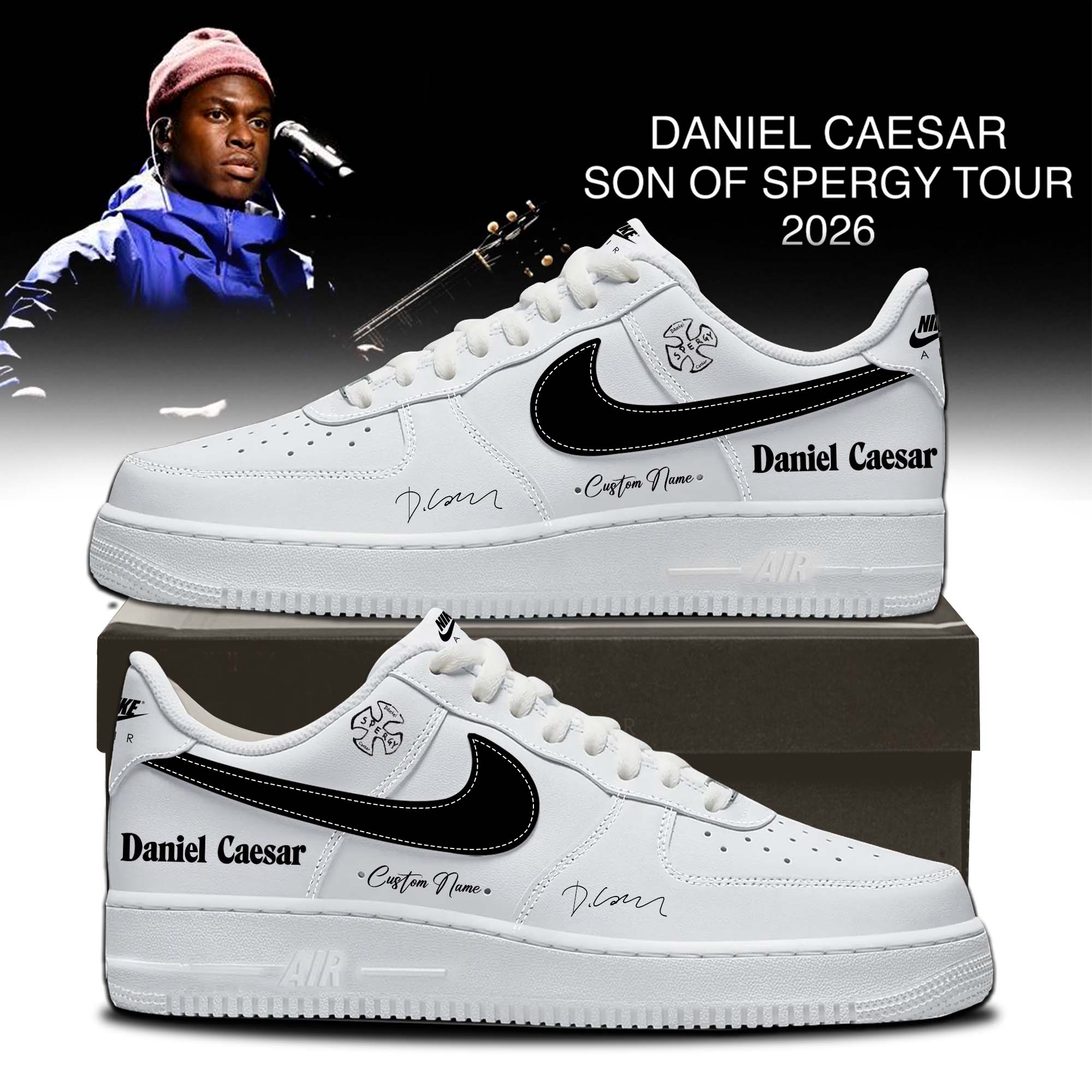 Daniel Caesar Son Of Spergy Tour Signed Concert Tour Shoes