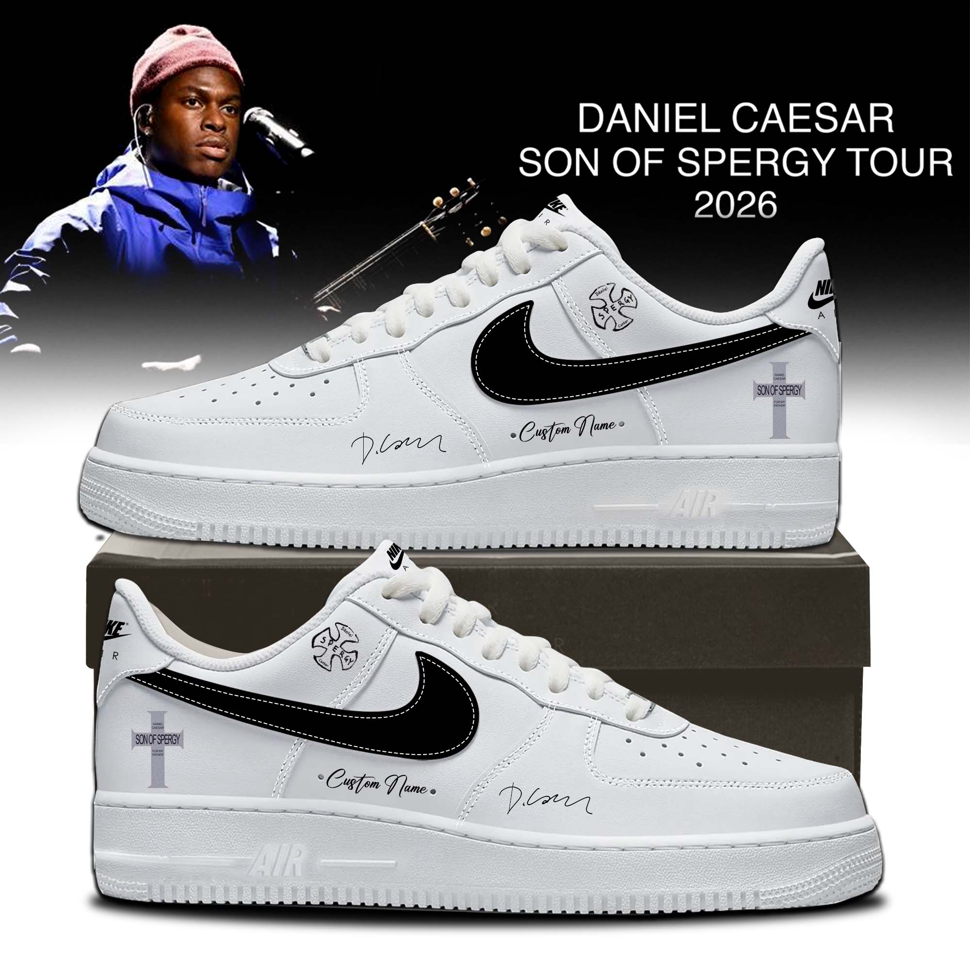 Daniel Caesar Son Of Spergy Tour Signed Fan Edition High Top Shoes