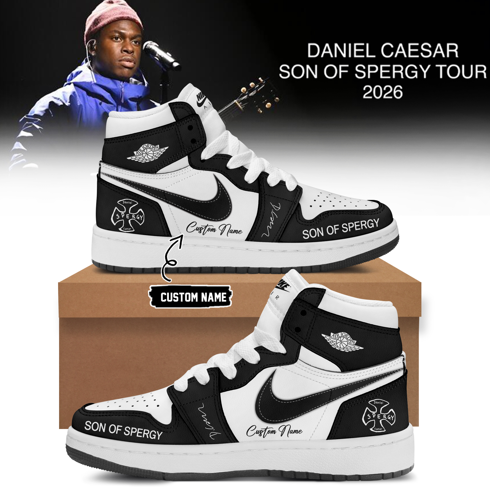 Daniel Caesar Son Of Spergy Tour Signed Premium Fan Sneakers