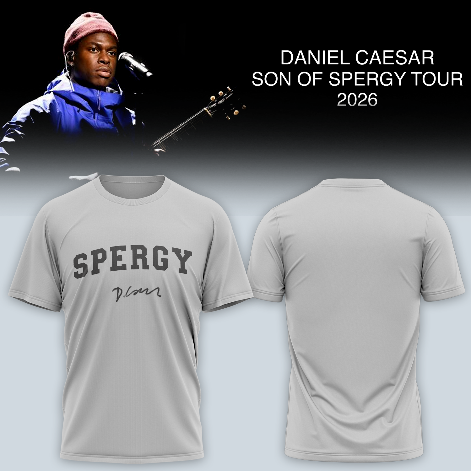 Daniel Caesar Son Of Spergy Tour Signed Premium Fan T Shirt