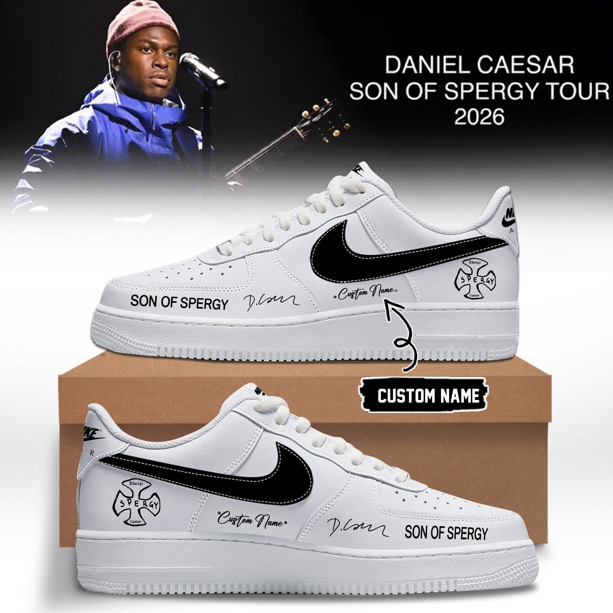 Daniel Caesar Son Of Spergy Tour Signed Premium High Top Shoes