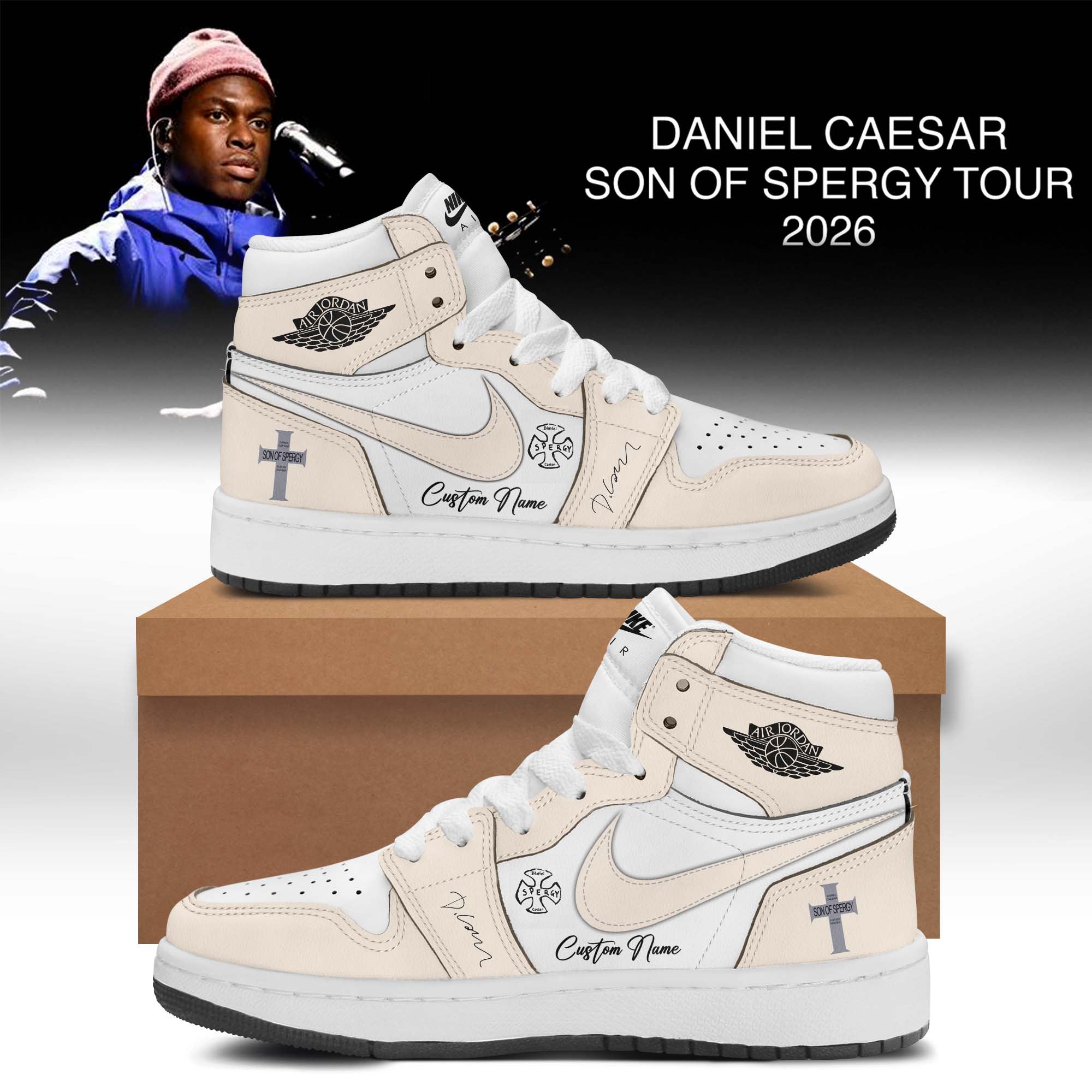 Daniel Caesar Son Of Spergy Tour Signed Signature Custom Sneakers