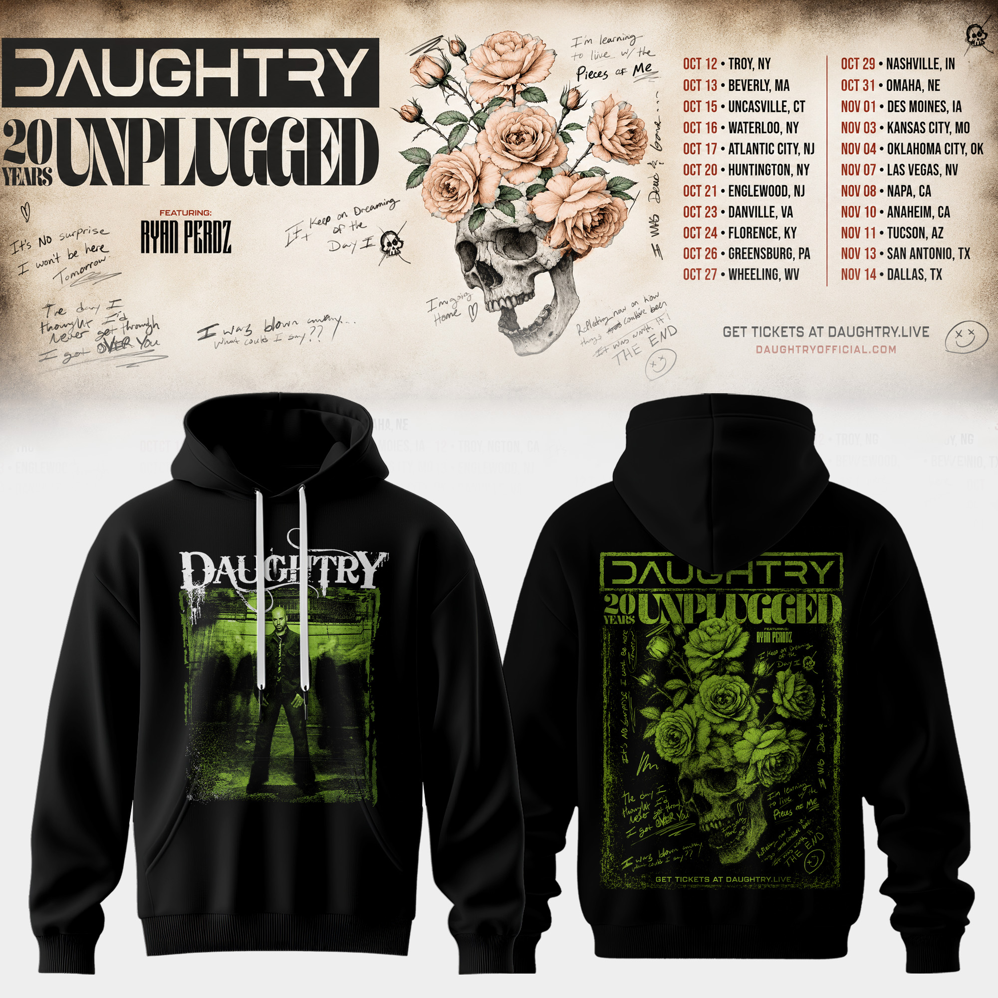 Daughtry 20 Years Unplugged 2026 Collector Edition Band T Shirt