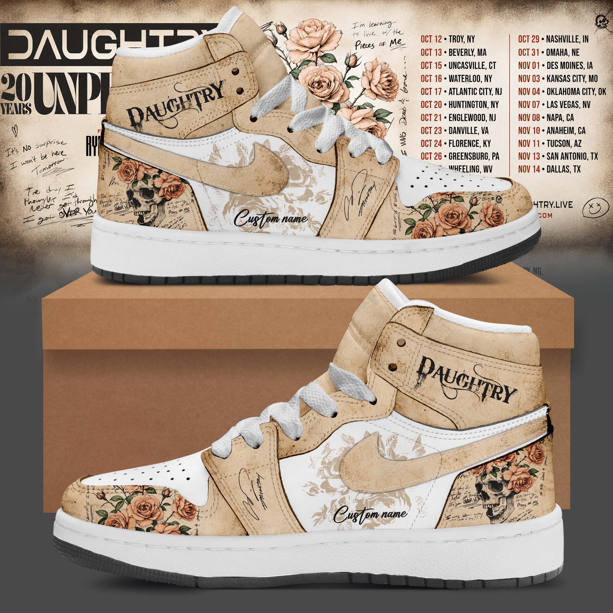 Daughtry 20 Years Unplugged 2026 Custom High Top Sneakers