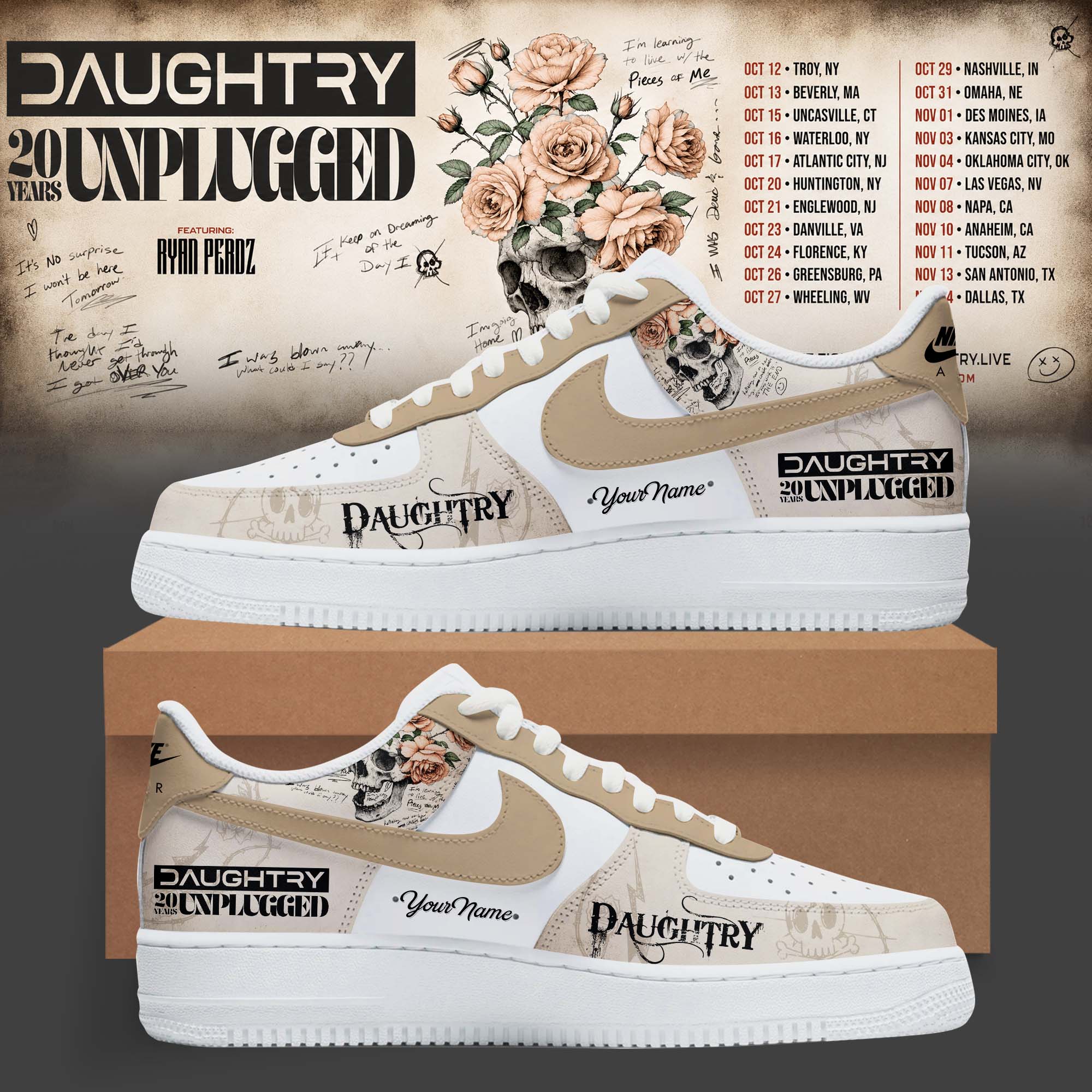 Daughtry 20 Years Unplugged 2026 Exclusive Concert Sneakers