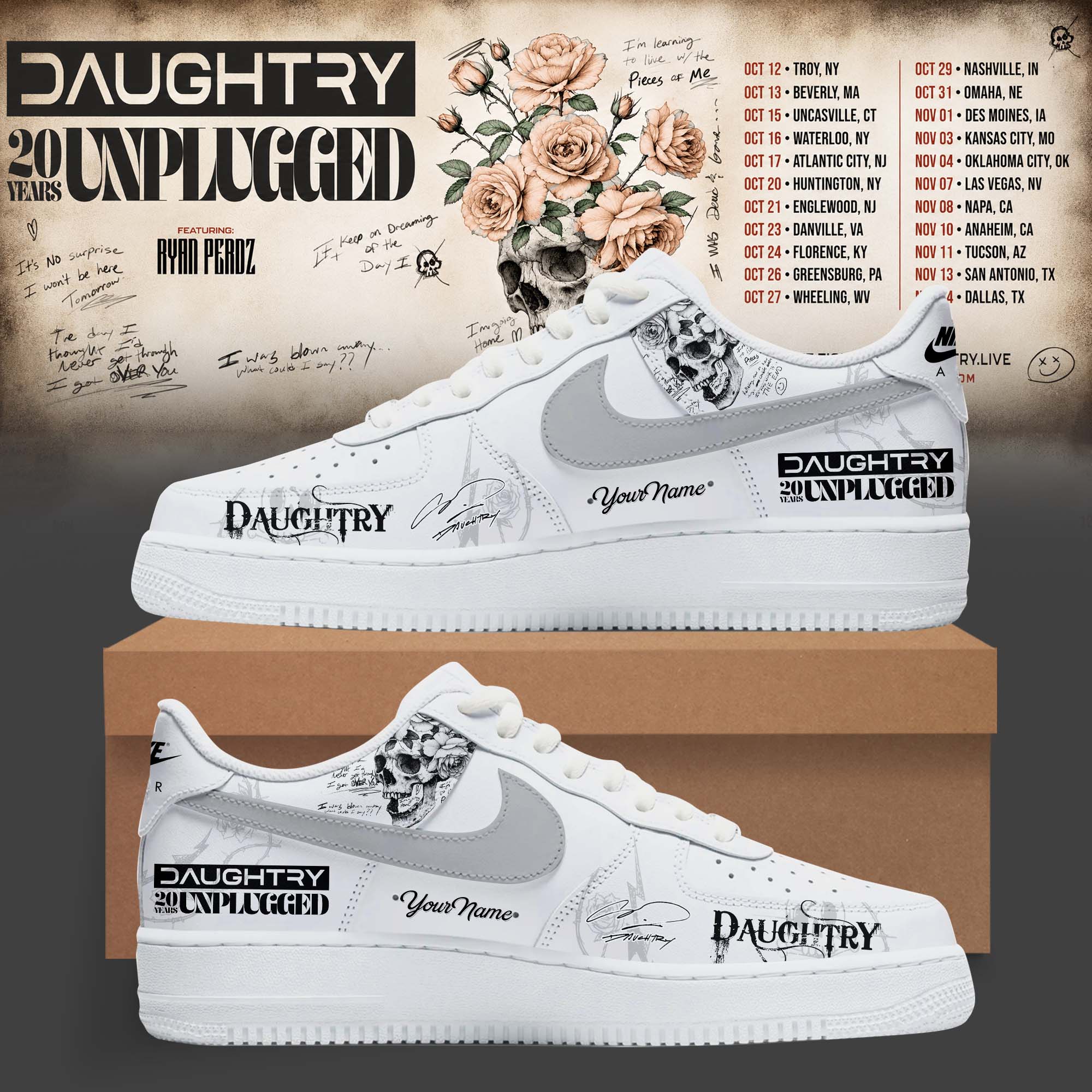 Daughtry 20 Years Unplugged 2026 Limited Release High Top Shoes