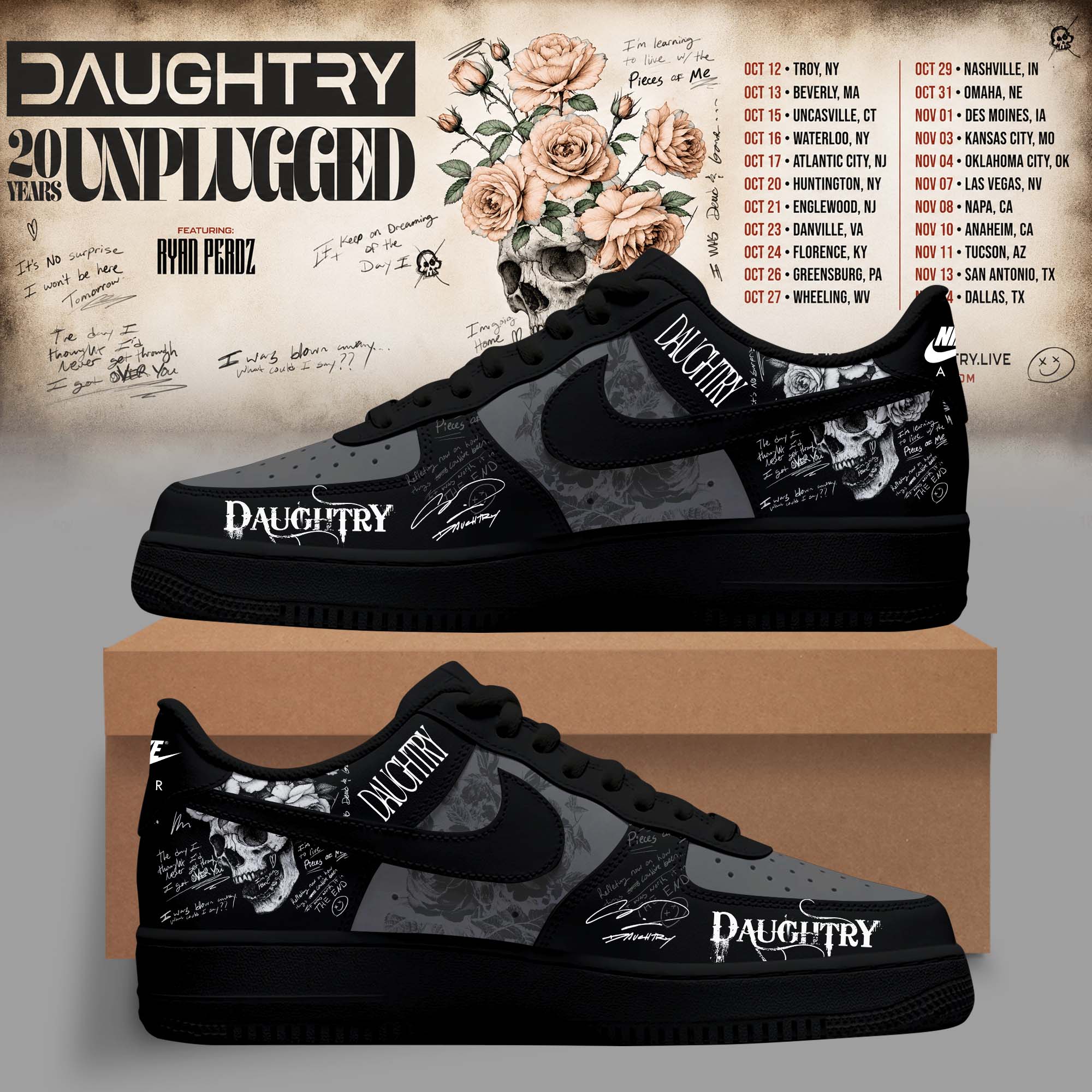 Daughtry 20 Years Unplugged 2026 Signature Fan Footwear