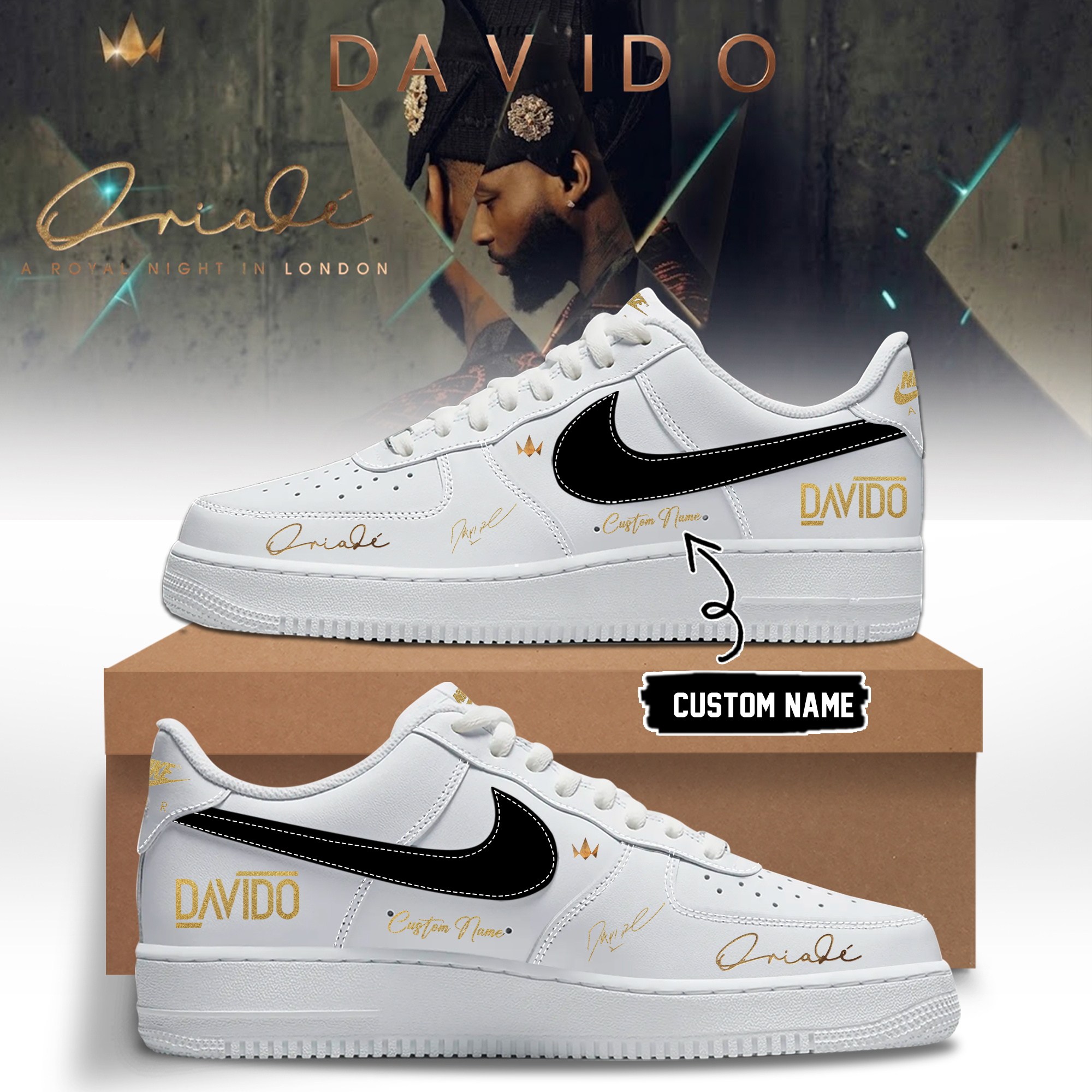 Davido A Royal Night In London 2026 Collector Fan Sneakers