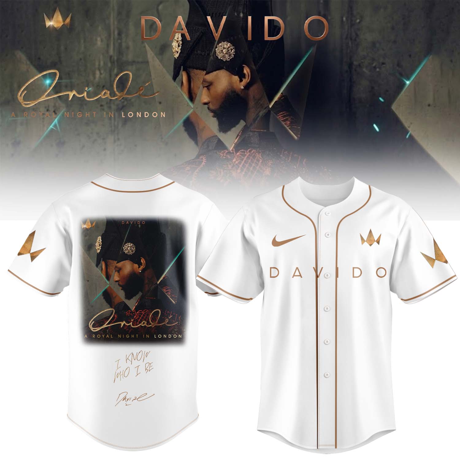 Davido A Royal Night In London 2026 Custom Name Baseball Jersey