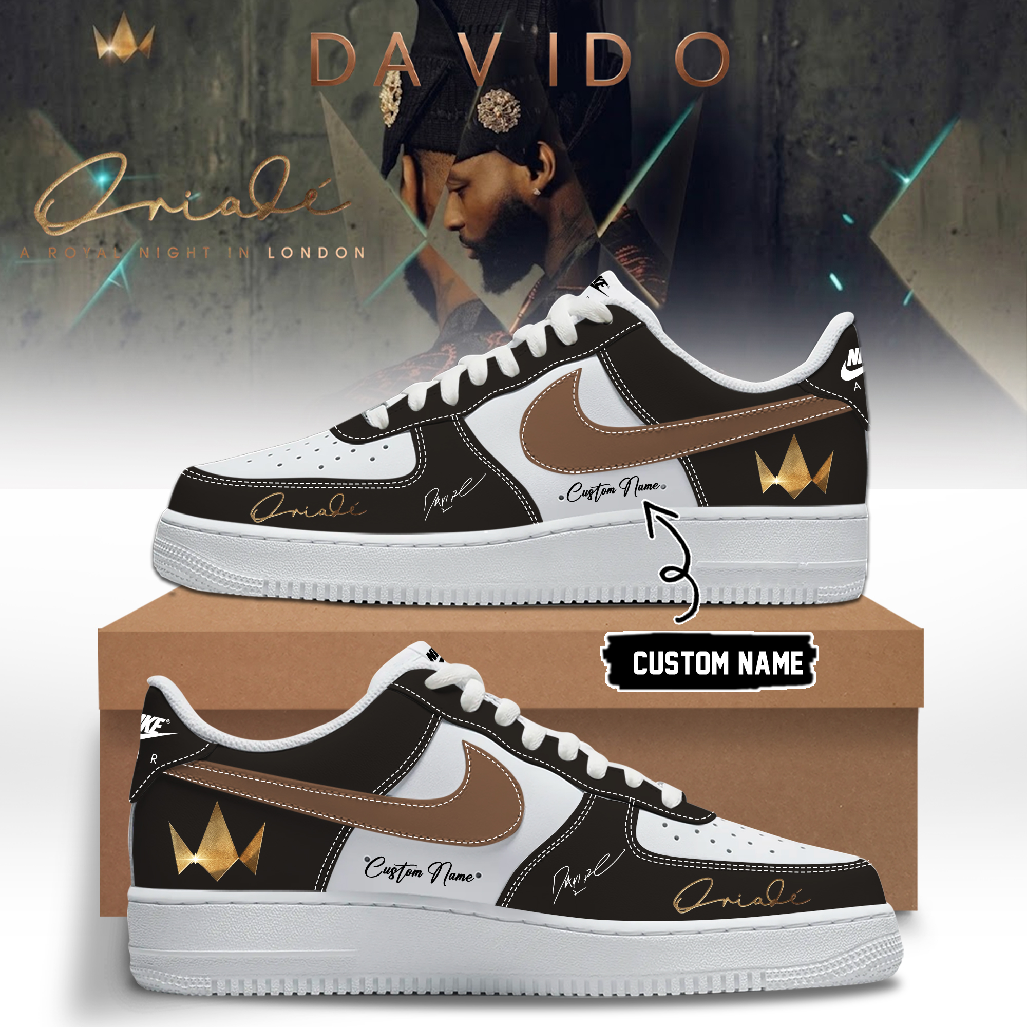 Davido A Royal Night In London 2026 Exclusive Graphic Sneakers