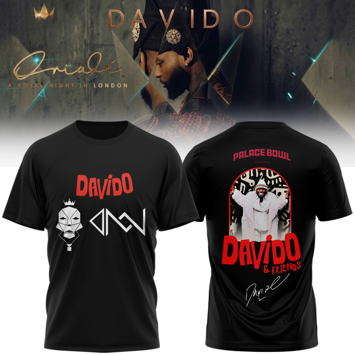 Davido A Royal Night In London 2026 Exclusive Tour T Shirt