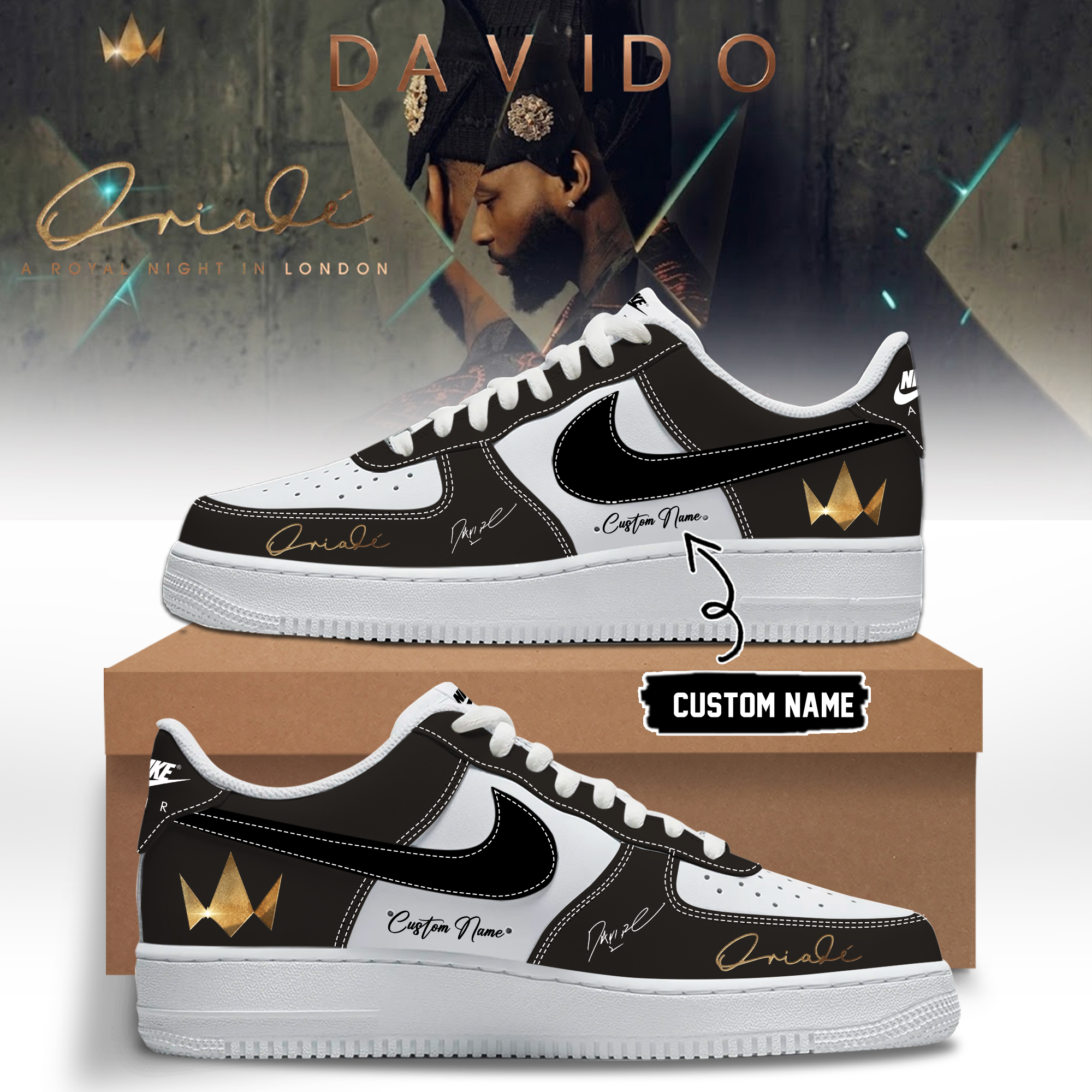 Davido A Royal Night In London 2026 Graphic Streetwear Sneakers