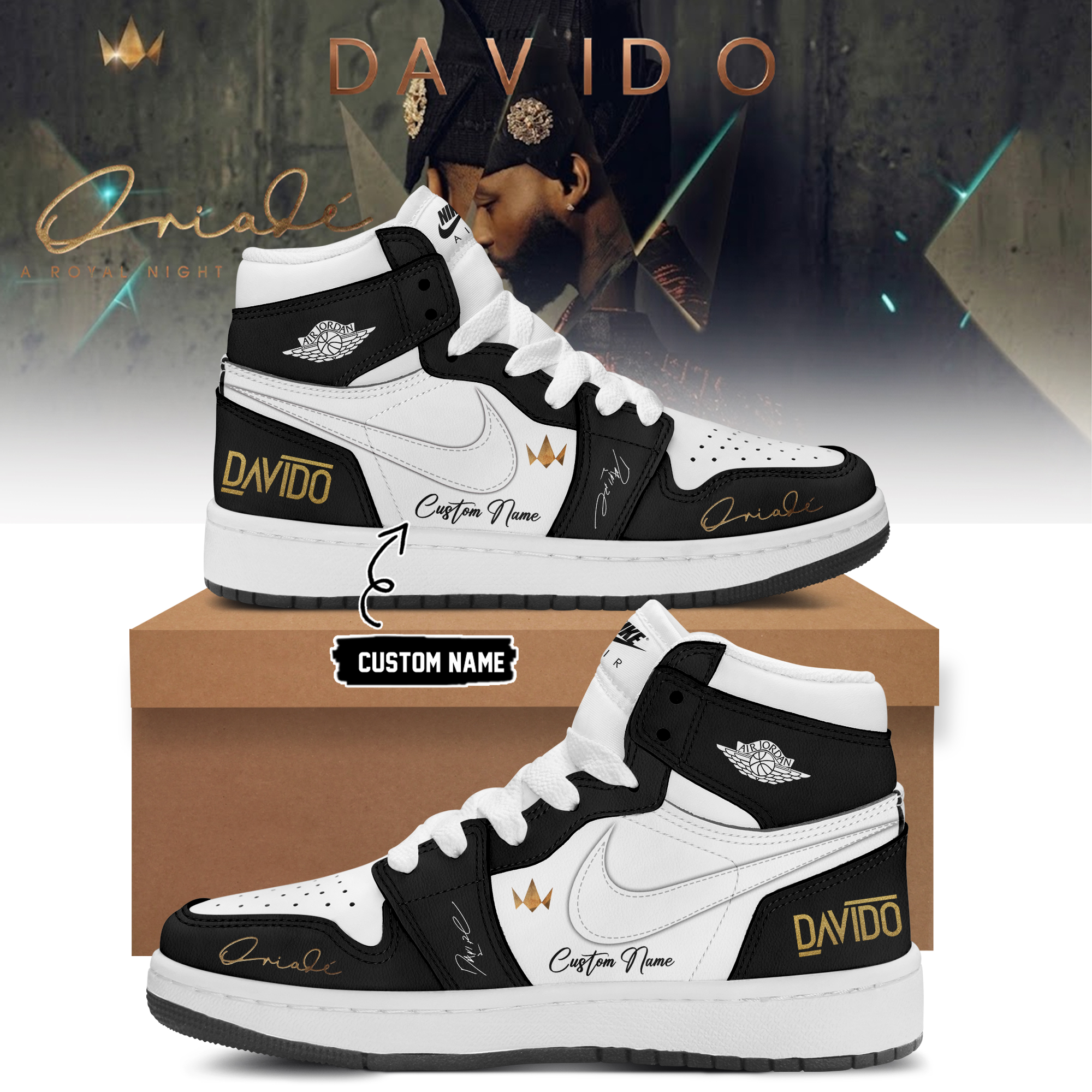 Davido A Royal Night In London 2026 Premium Custom Fan Shoes