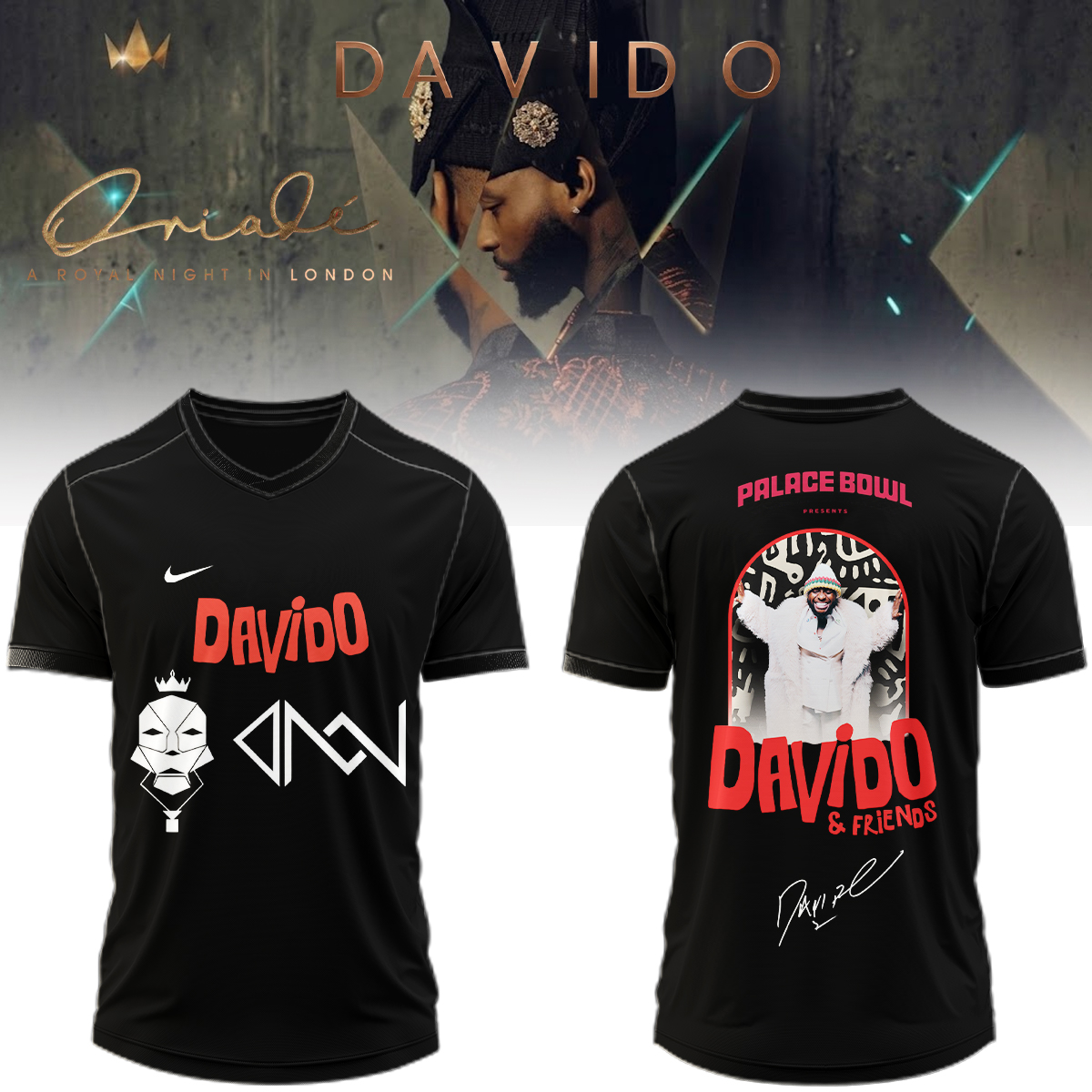 Davido A Royal Night In London 2026 Premium Signature Baseball Jersey