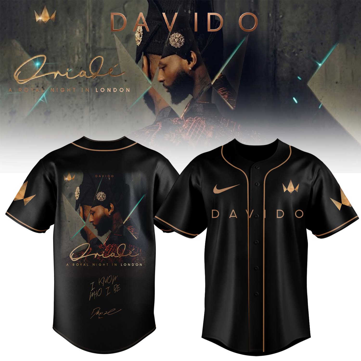 Davido A Royal Night In London 2026 Signature Baseball Jersey