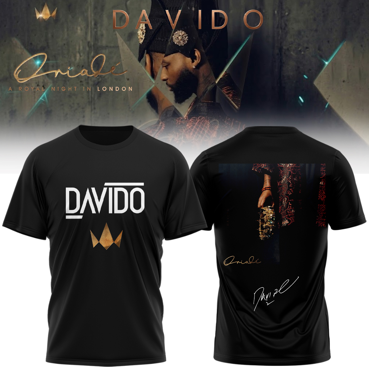 Davido A Royal Night In London 2026 Signature Concert T Shirt