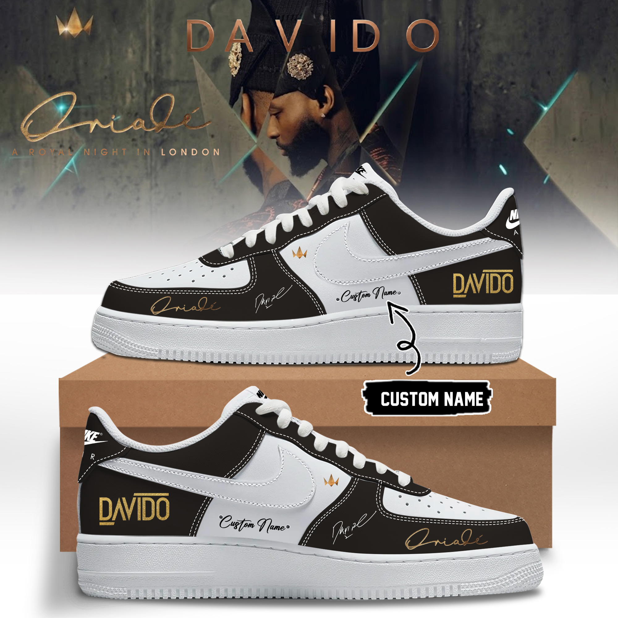 Davido A Royal Night In London 2026 Signature Custom High Top Sneakers