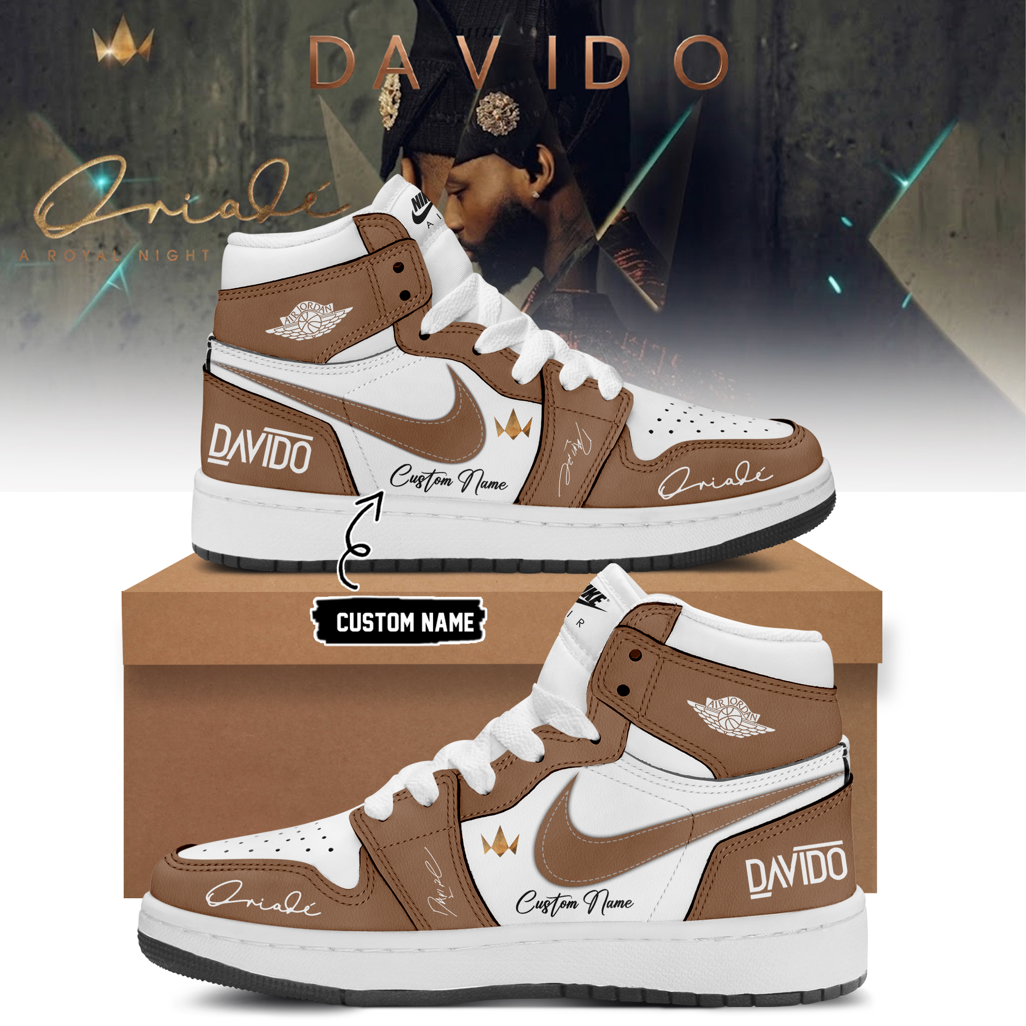 Davido A Royal Night In London 2026 Signature Graphic Shoes