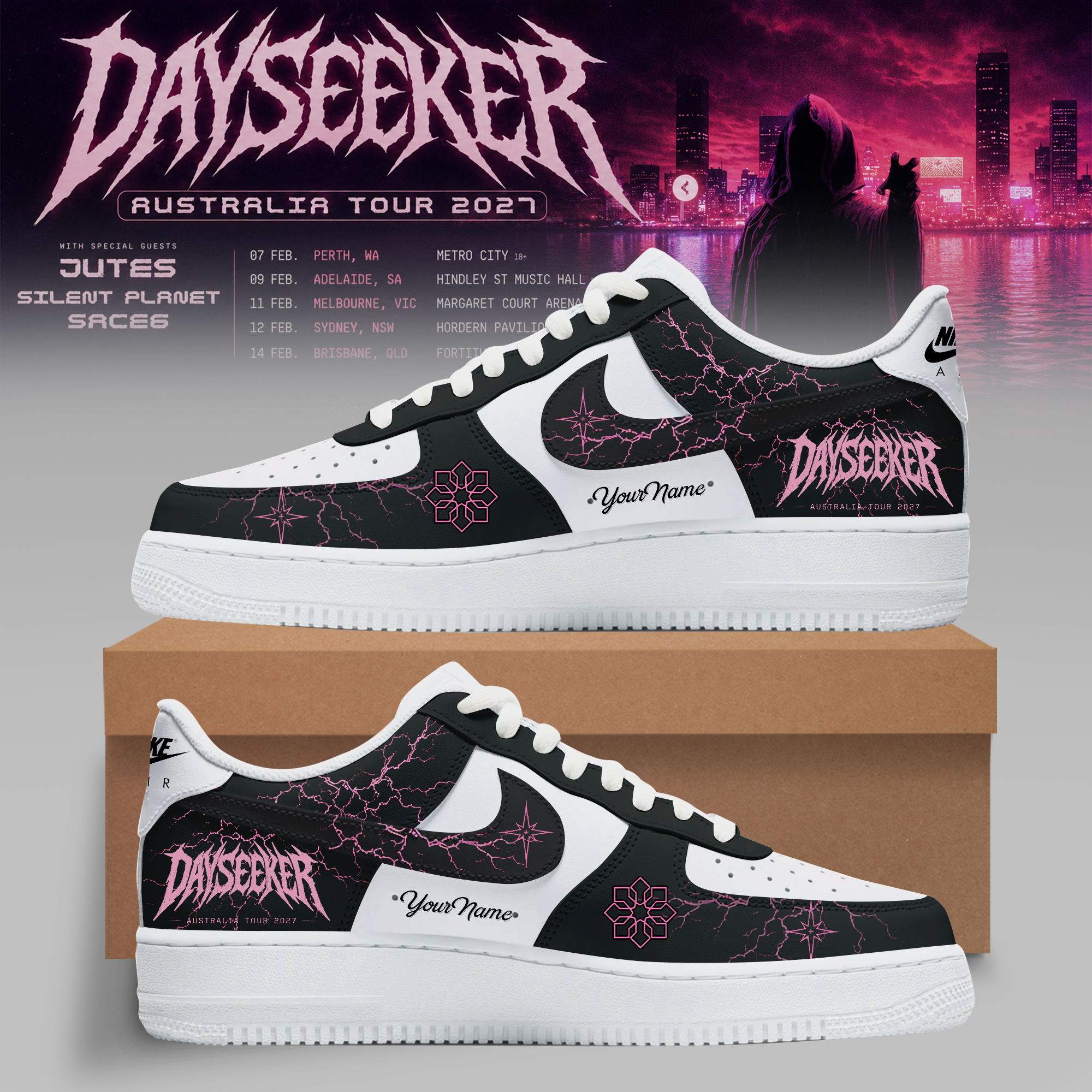 Dayseeker Neon Pulse AF1 Custom Sneakers