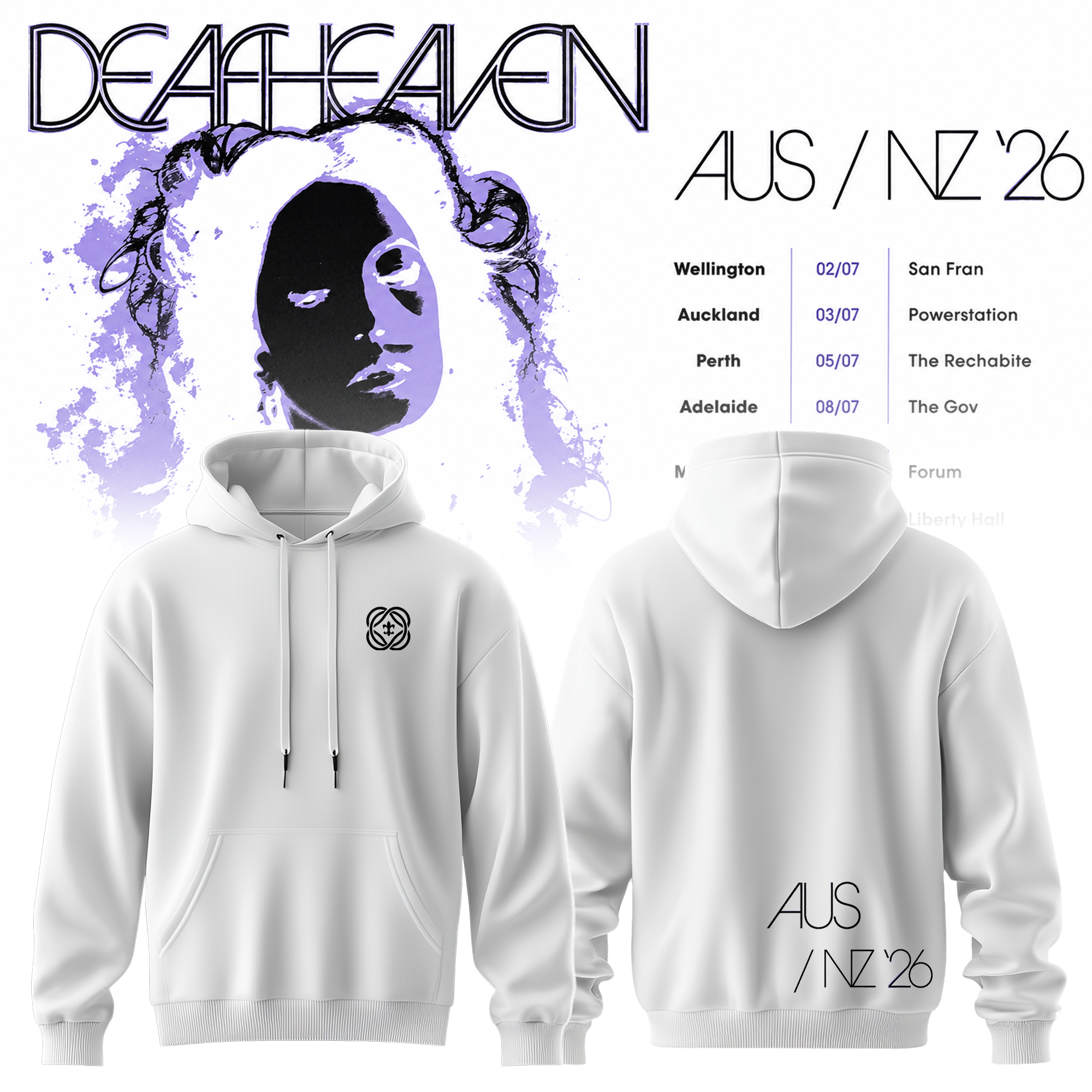 Deafheaven AUS NZ Tour 2026 Exclusive Concert Merchandise Collection
