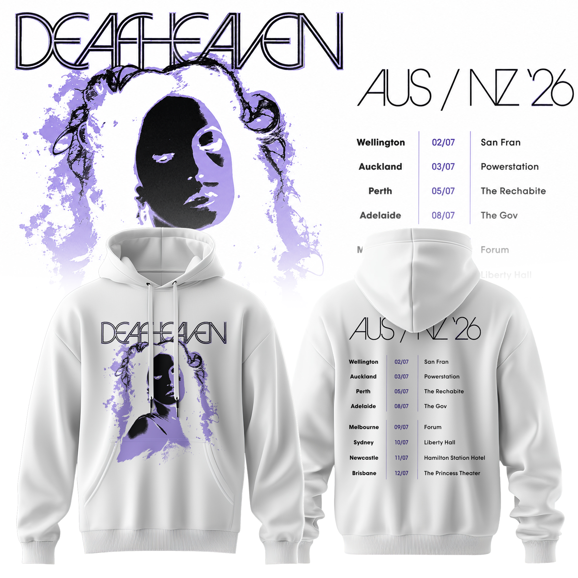 Deafheaven AUS NZ Tour 2026 Official Band Merchandise Edition