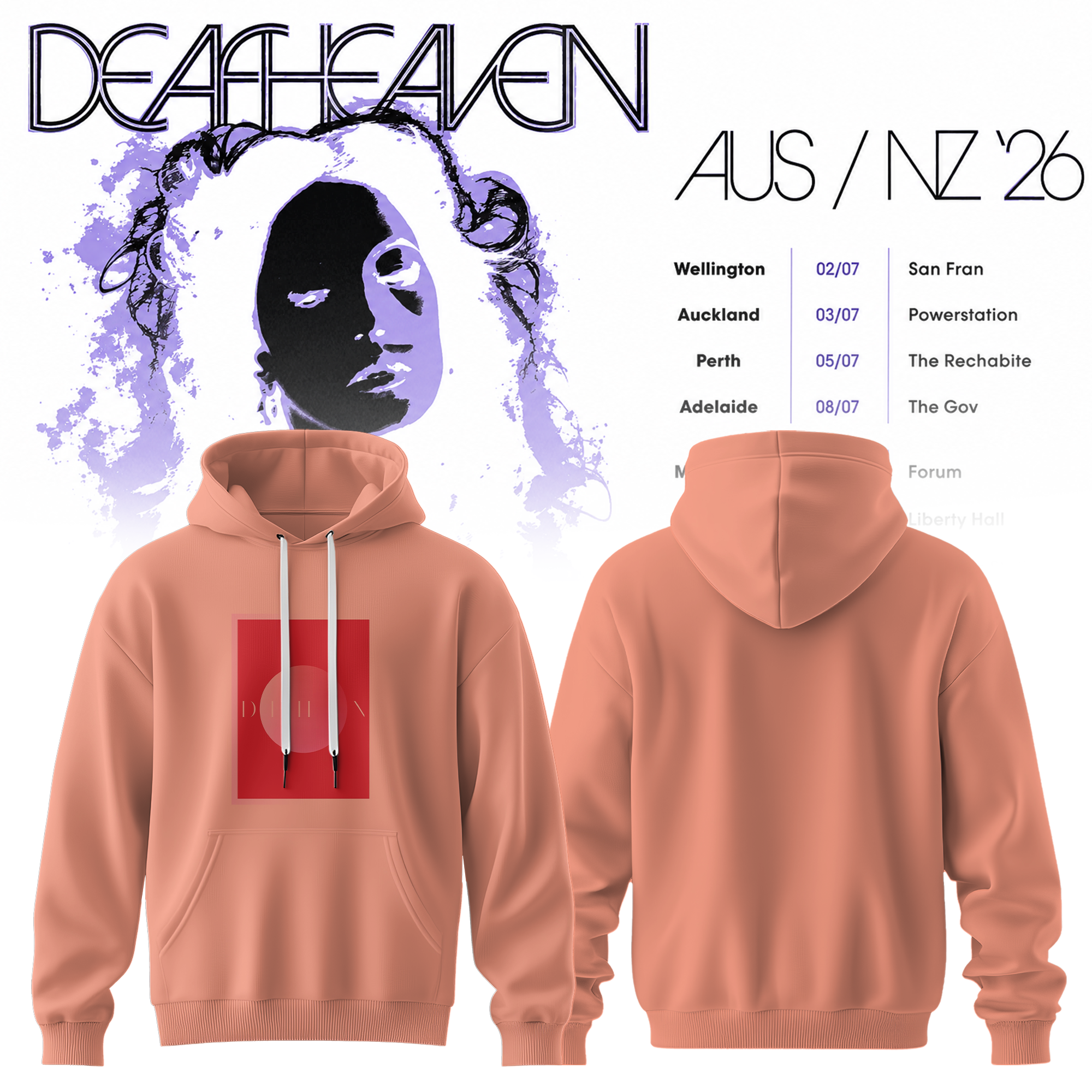 Deafheaven AUS NZ Tour 2026 Official Concert Merchandise Collection