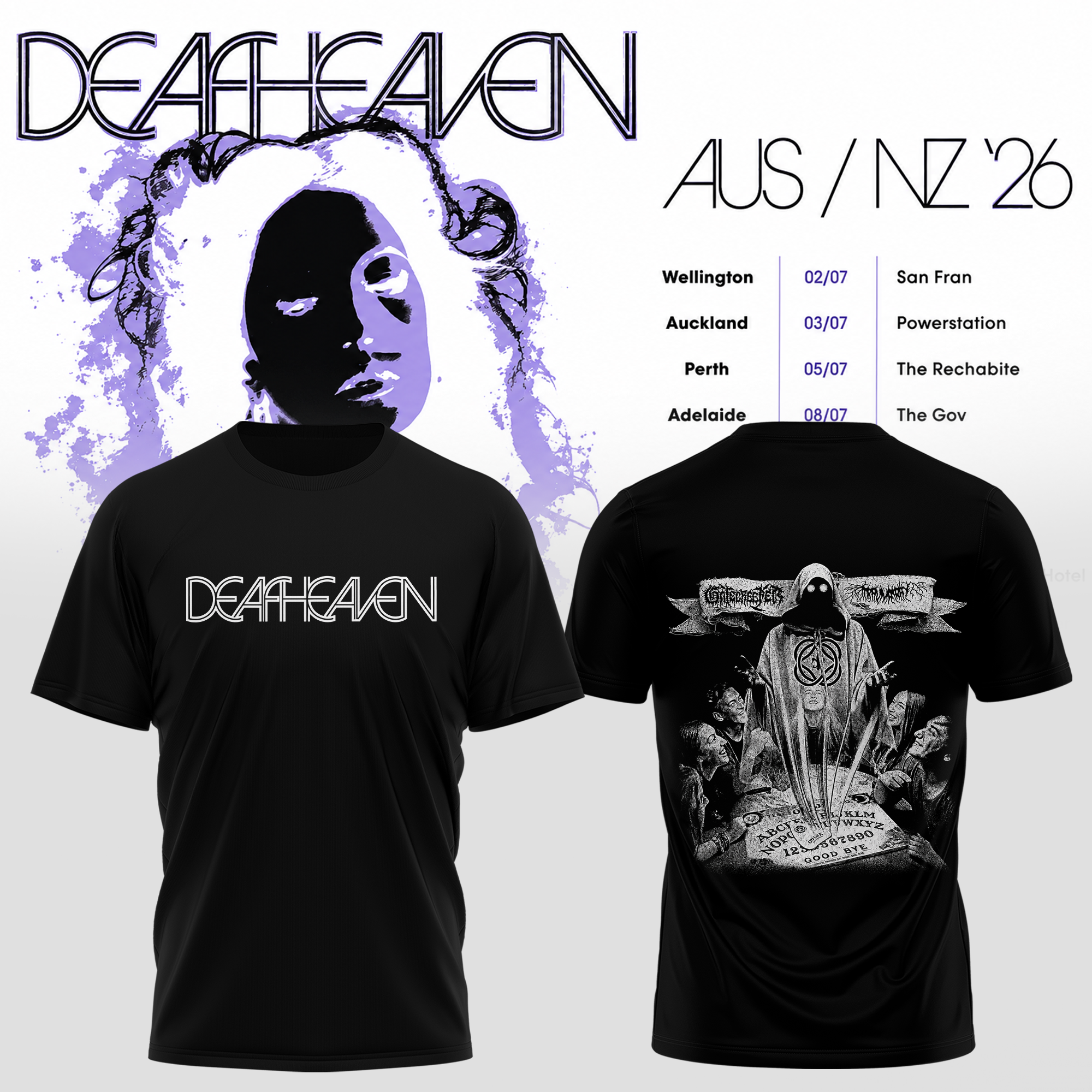 Deafheaven AUS NZ Tour 2026 Official Graphic Merchandise T Shirt