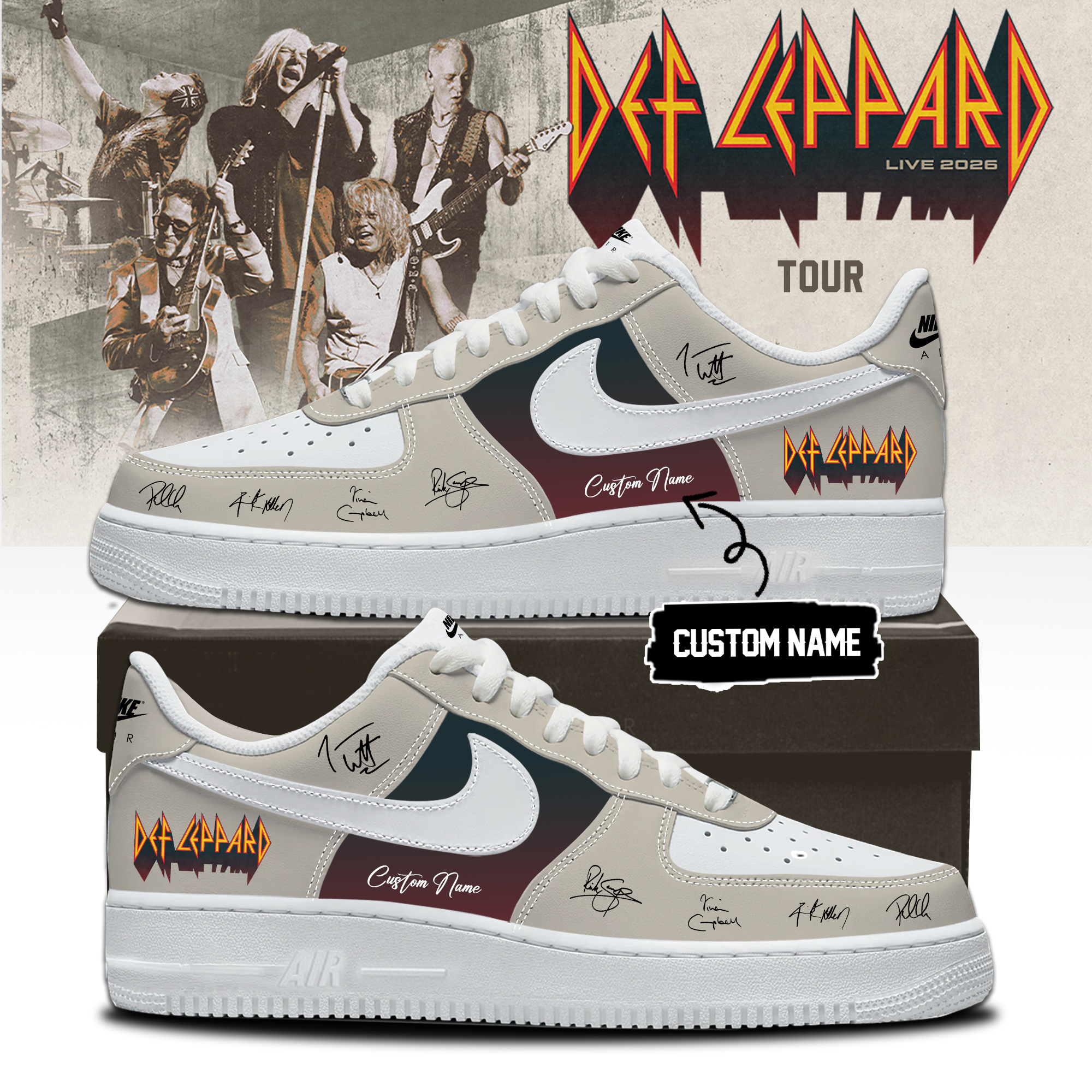 Def Leppard Live 2026 Collector Graphic Sneakers