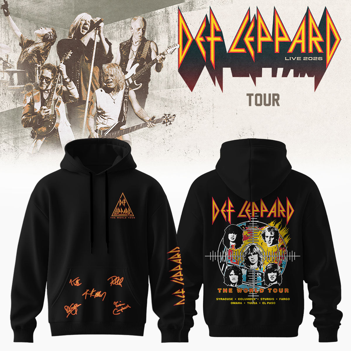 Def Leppard Live 2026 Exclusive Concert Fan Hoodie