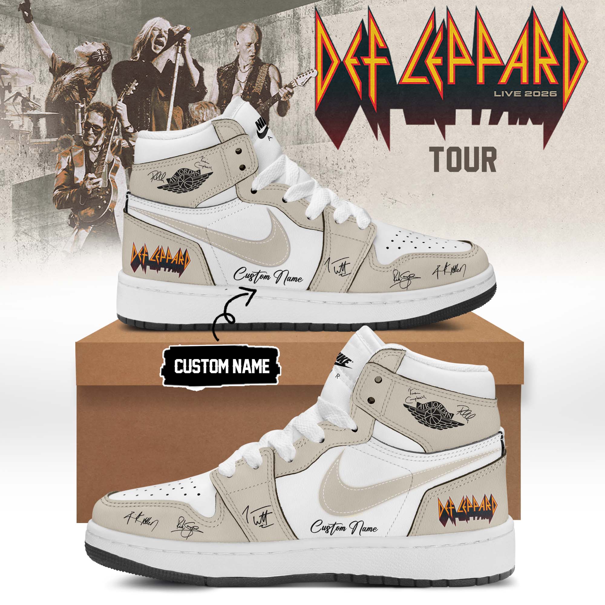 Def Leppard Live 2026 Exclusive High Top Shoes