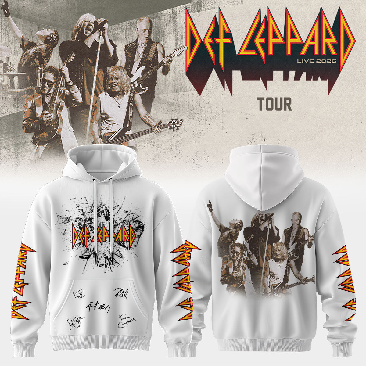Def Leppard Live 2026 Limited Collector Fan Hoodie