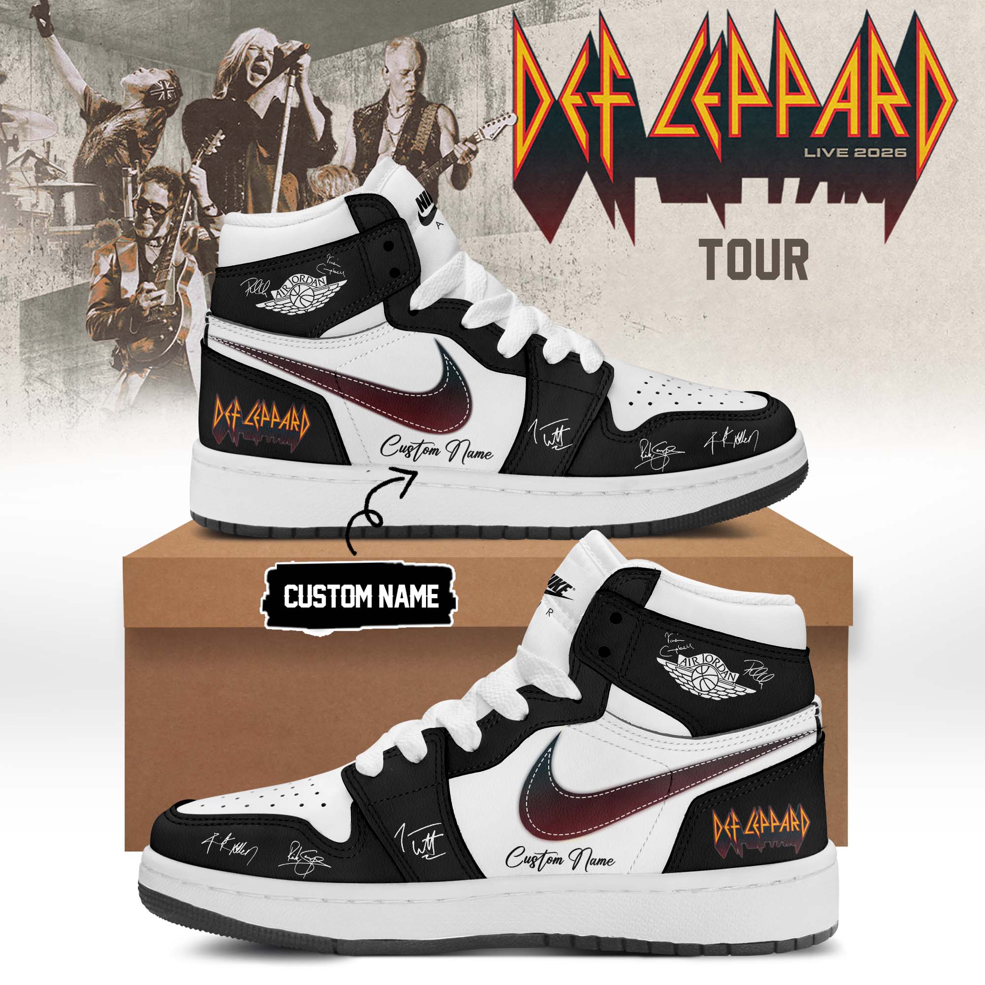 Def Leppard Live 2026 Limited Edition Streetwear Shoes