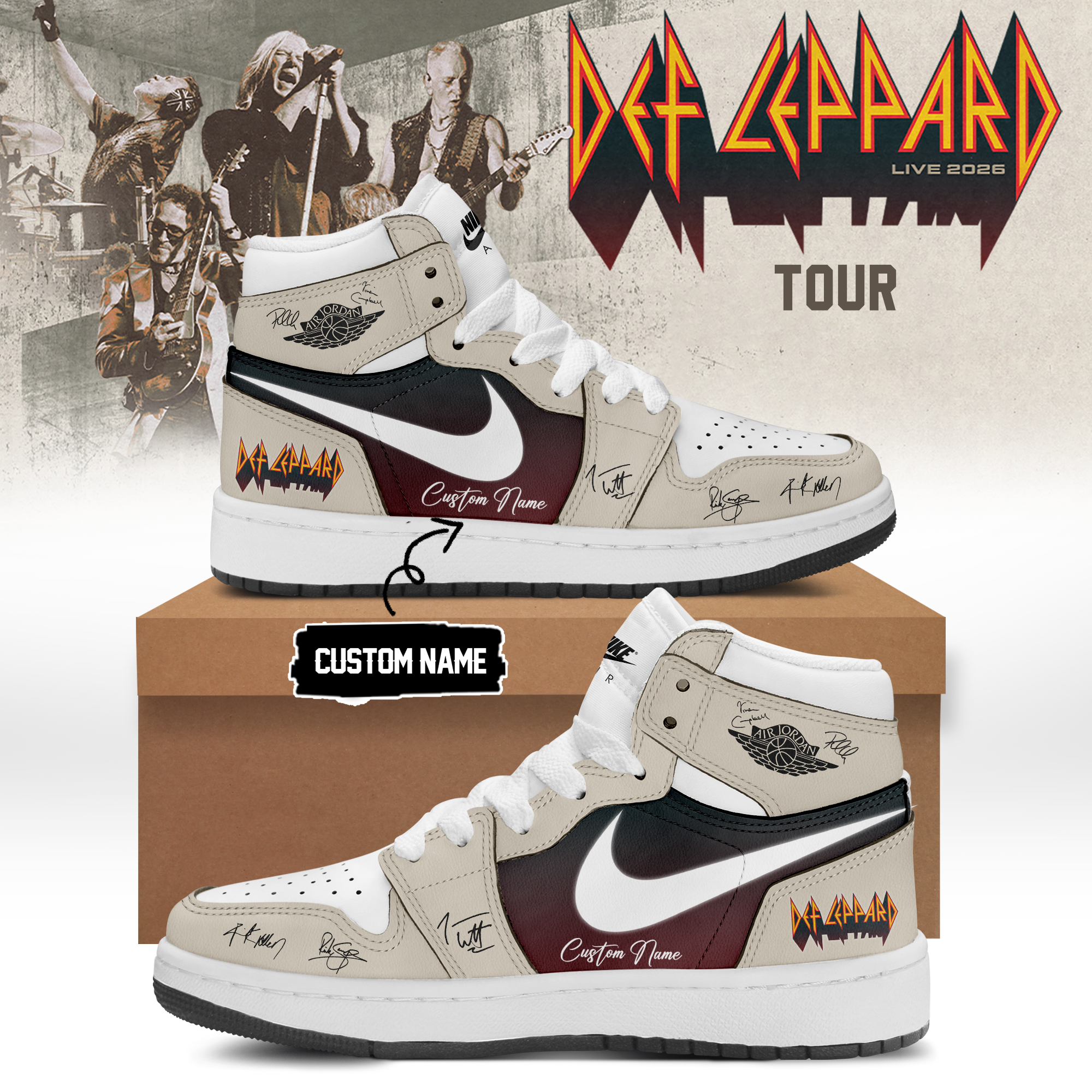 Def Leppard Live 2026 Premium Fan Sneakers