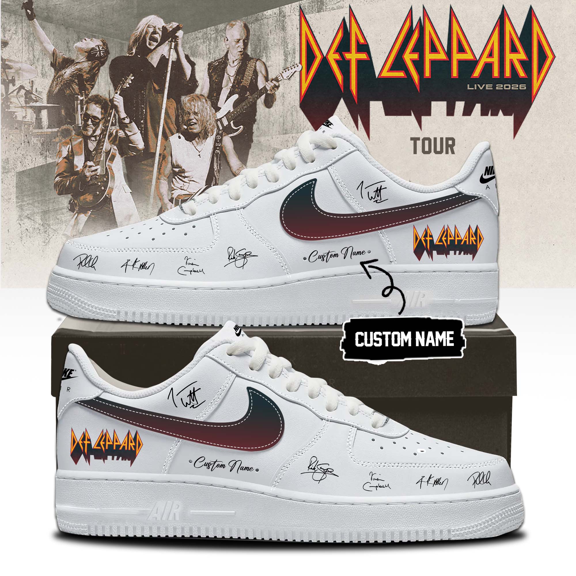 Def Leppard Live 2026 Signature Lifestyle Sneakers